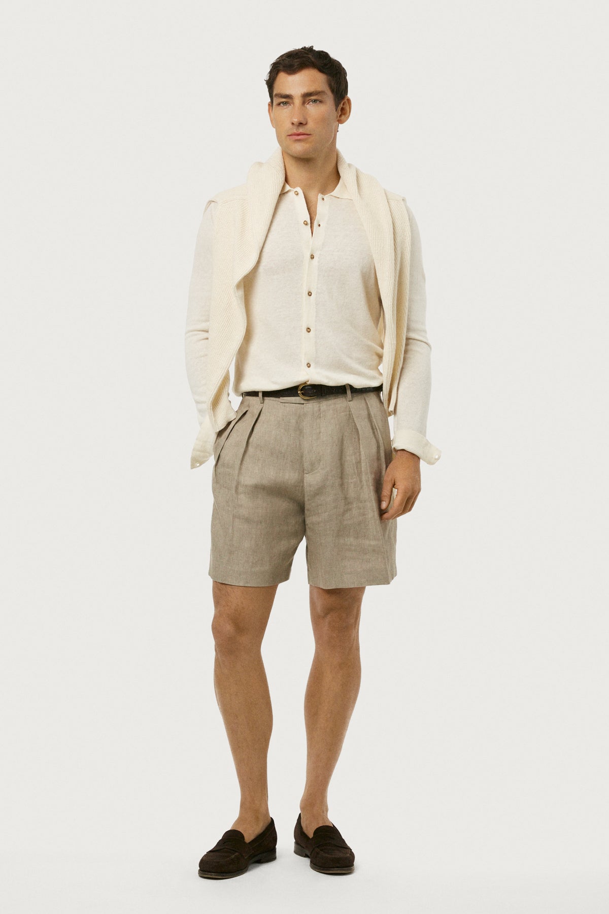 The Linen Cotton Knit Shirt Milk White