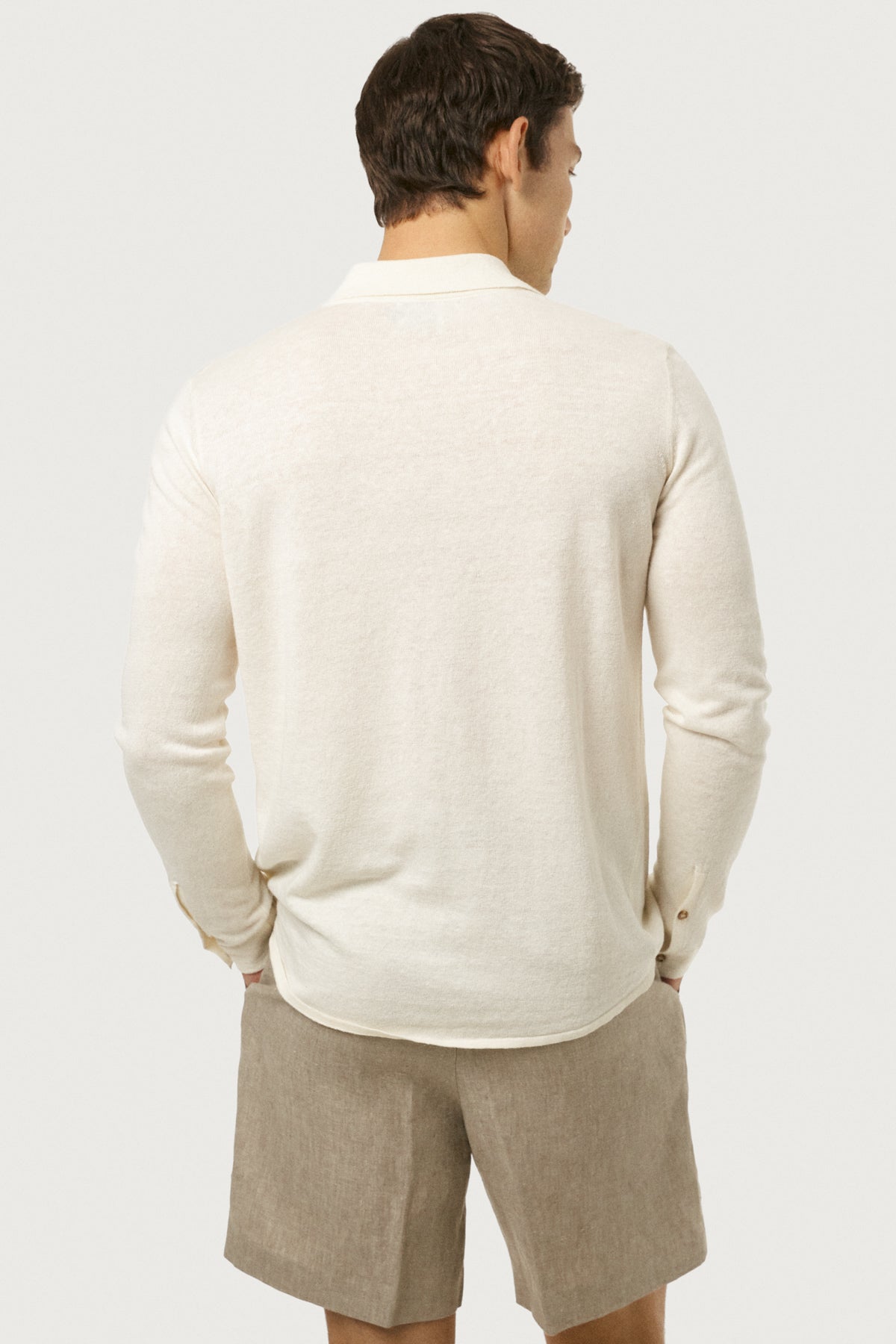 The Linen Cotton Knit Shirt Milk White