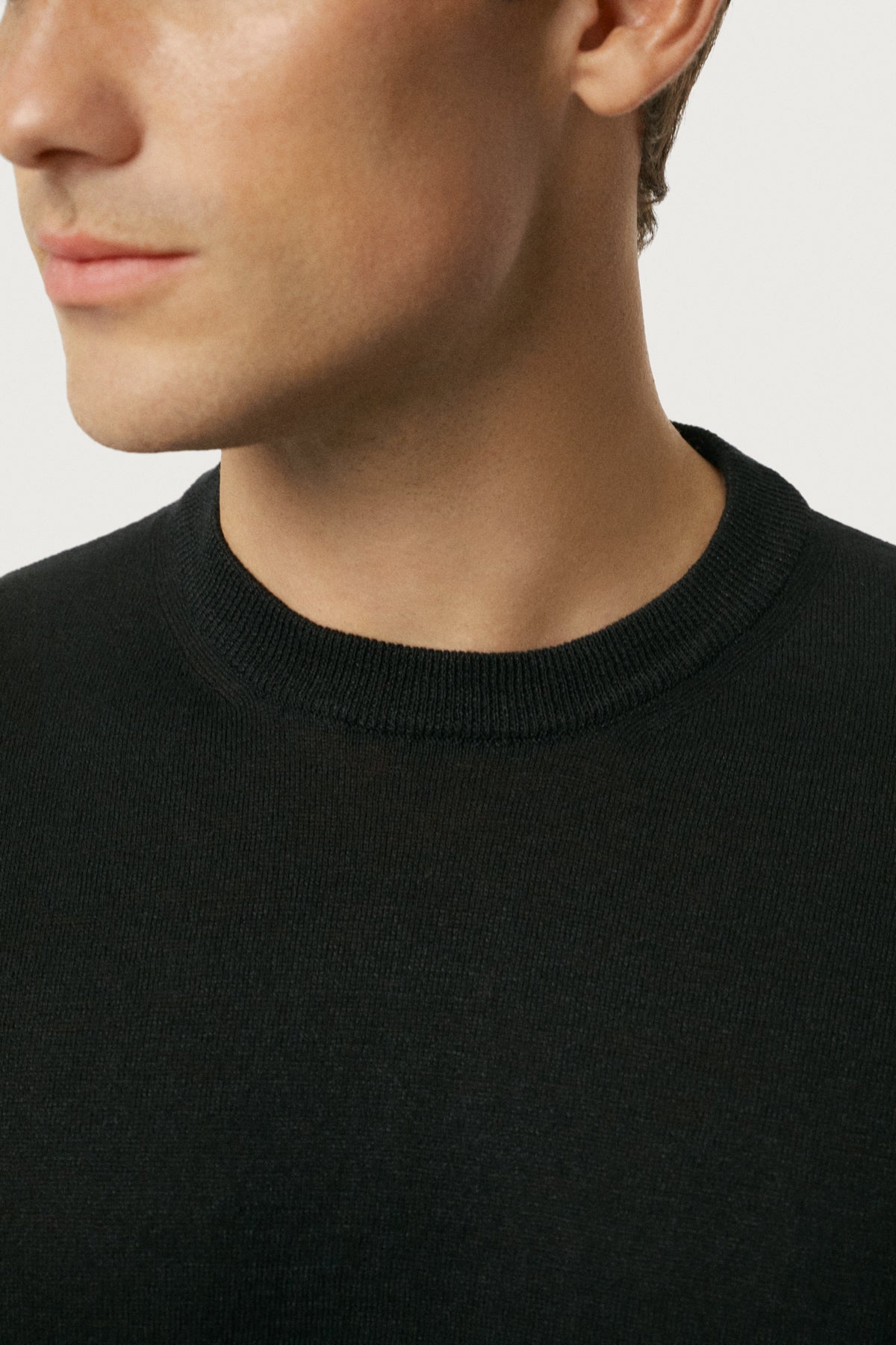 The Linen Cotton Knit T-Shirt Black
