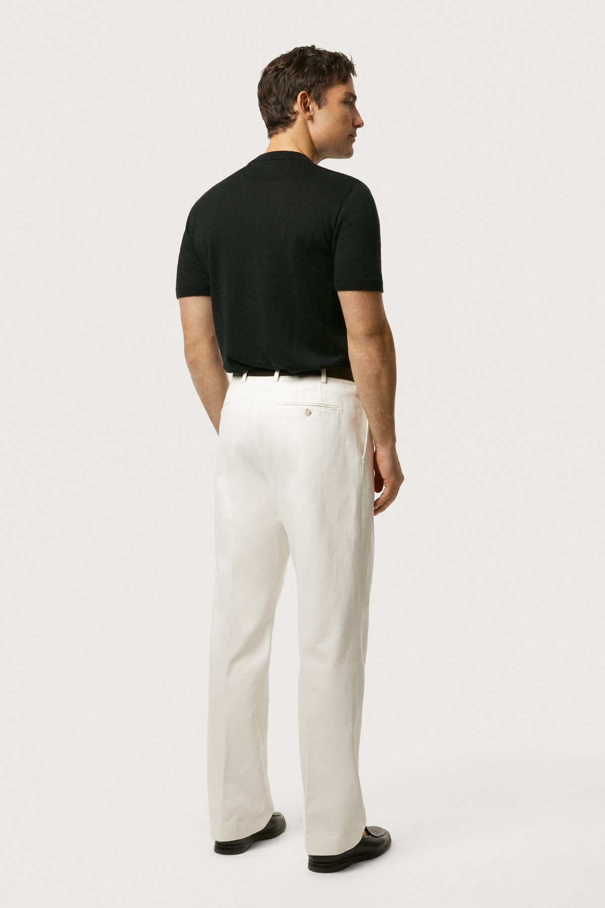 The Linen Cotton Knit T-Shirt Black