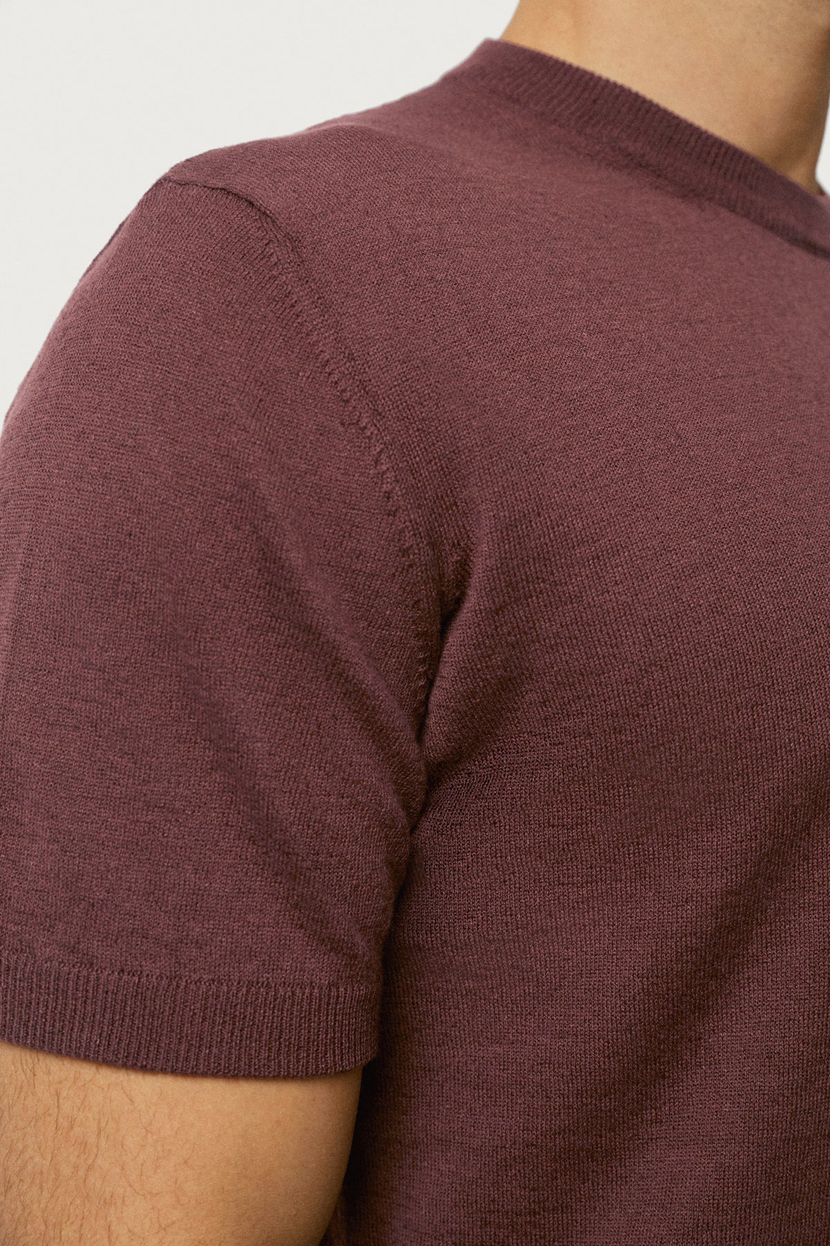 The Linen Cotton Knit T-Shirt Mahogany