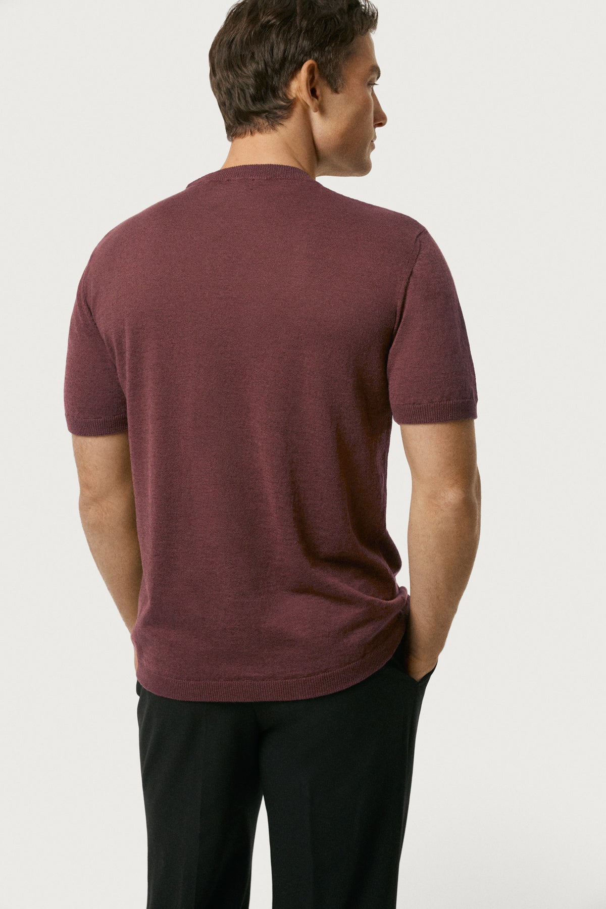 The Linen Cotton Knit T-Shirt Mahogany