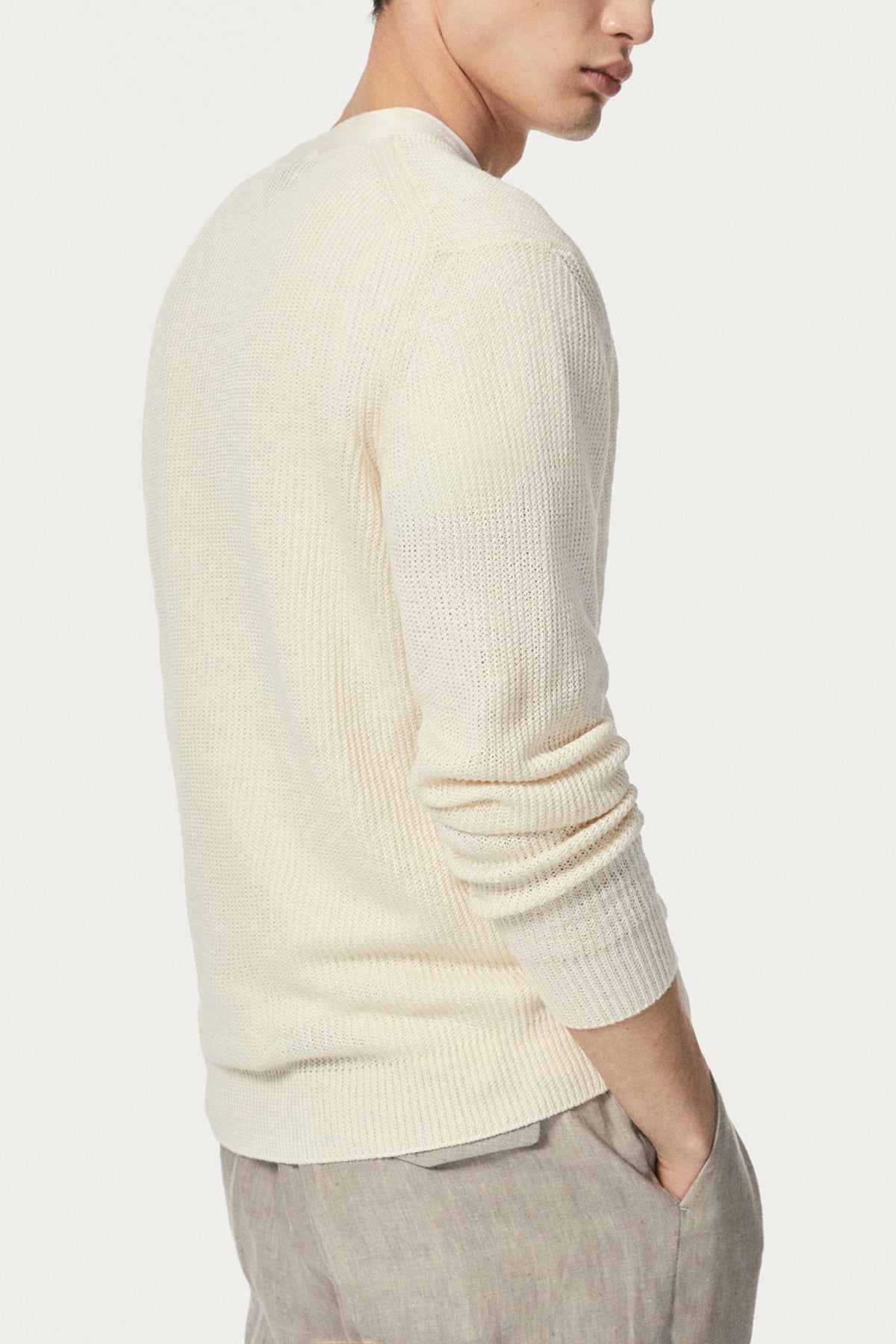 The Linen Cotton Ribbed Cardigan - Imperfect Version
