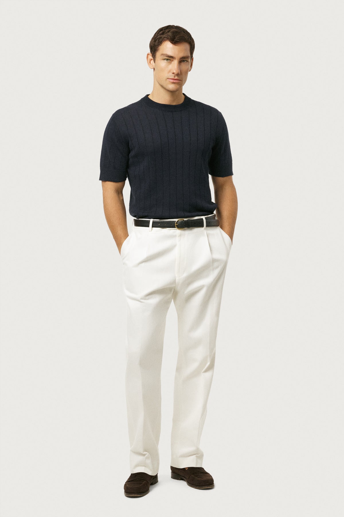 The Linen Cotton Vintage T-shirt Blue Navy