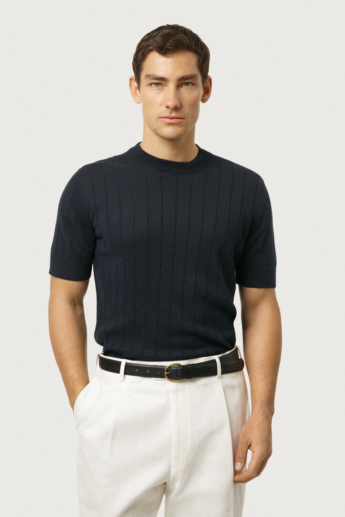 The Linen Cotton Vintage T-shirt Blue Navy