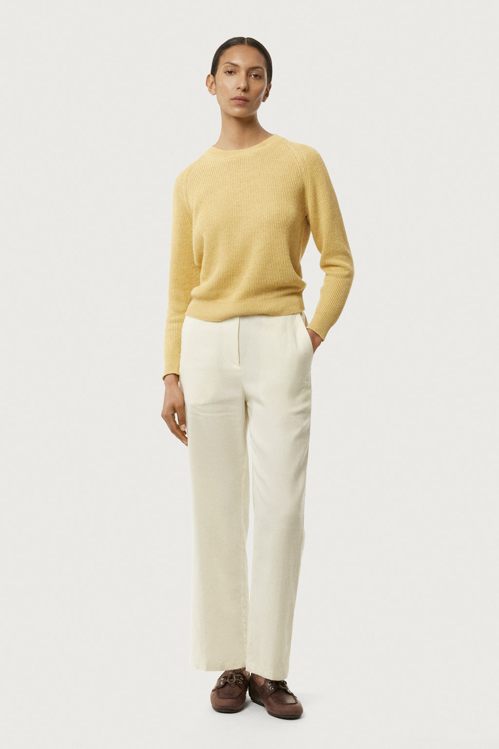 The Linen Cotton Ribbed Sweater