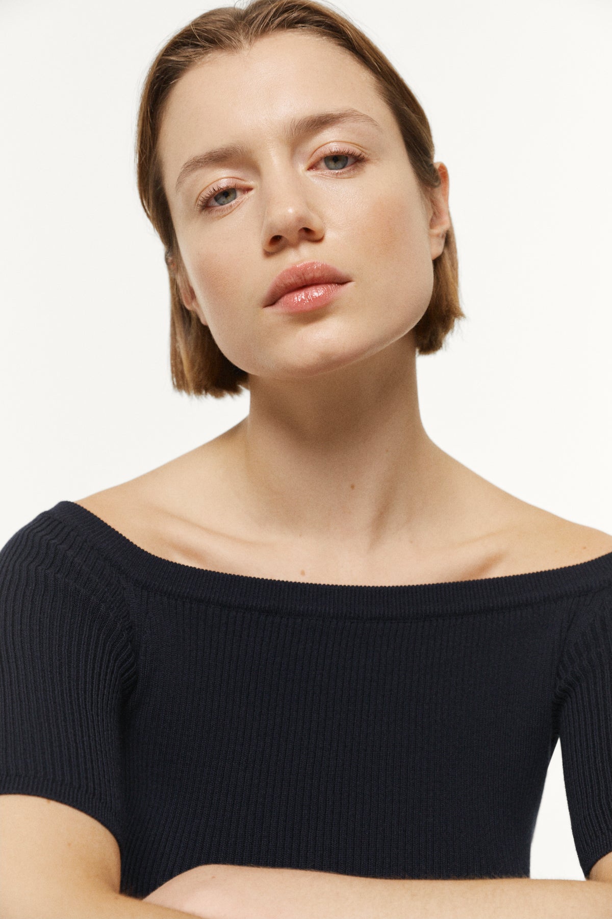 The Organic Cotton Off-The-Shoulder Top blue