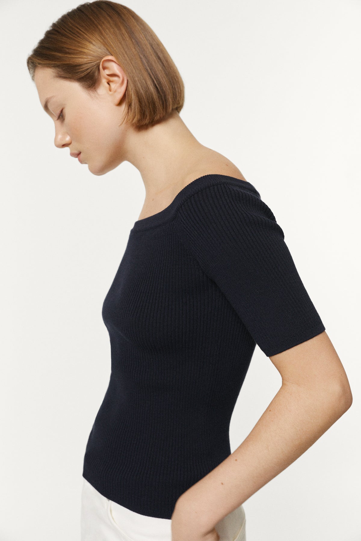 The Organic Cotton Off-The-Shoulder Top blue
