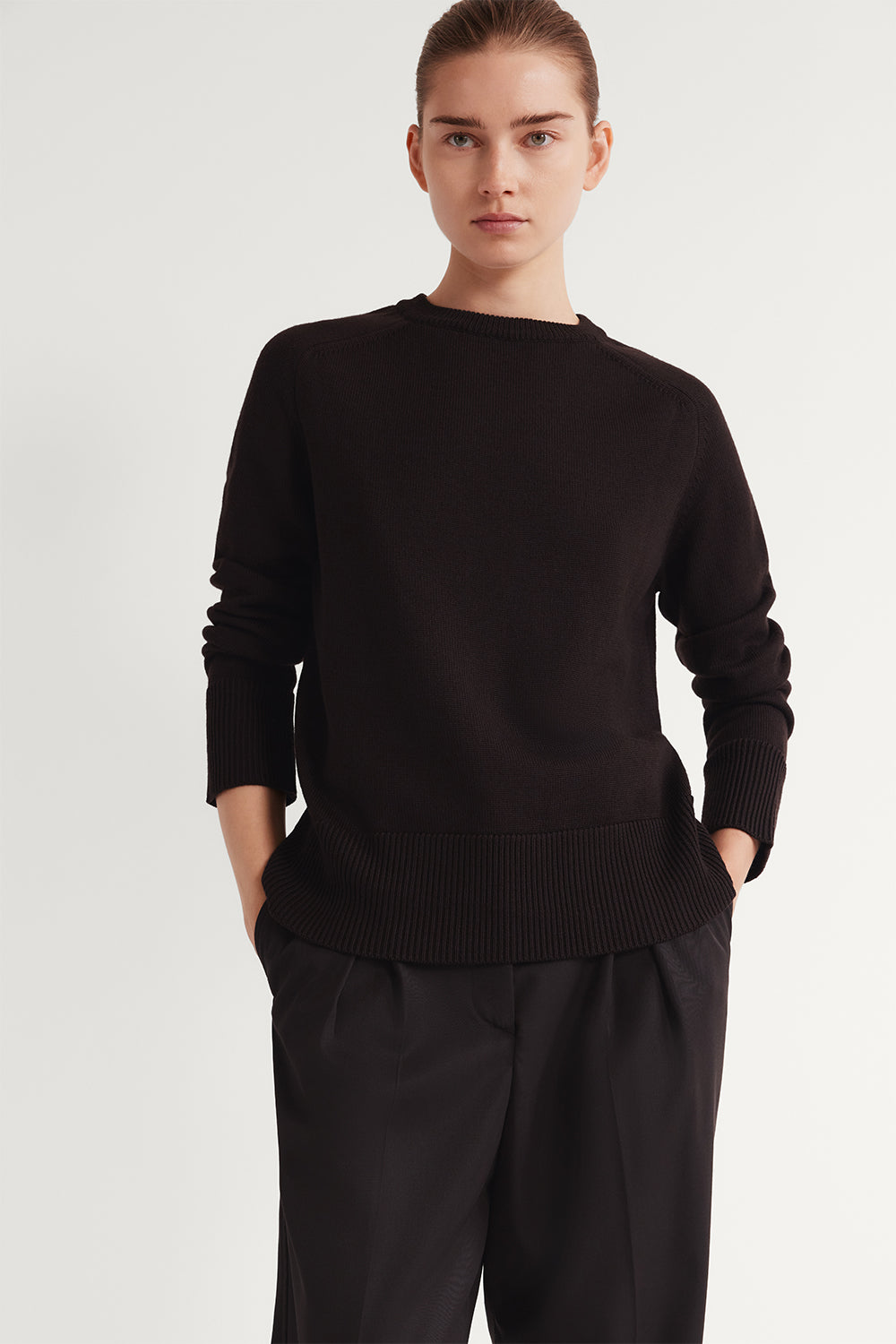 The Merino Wool Boxy Sweater brown