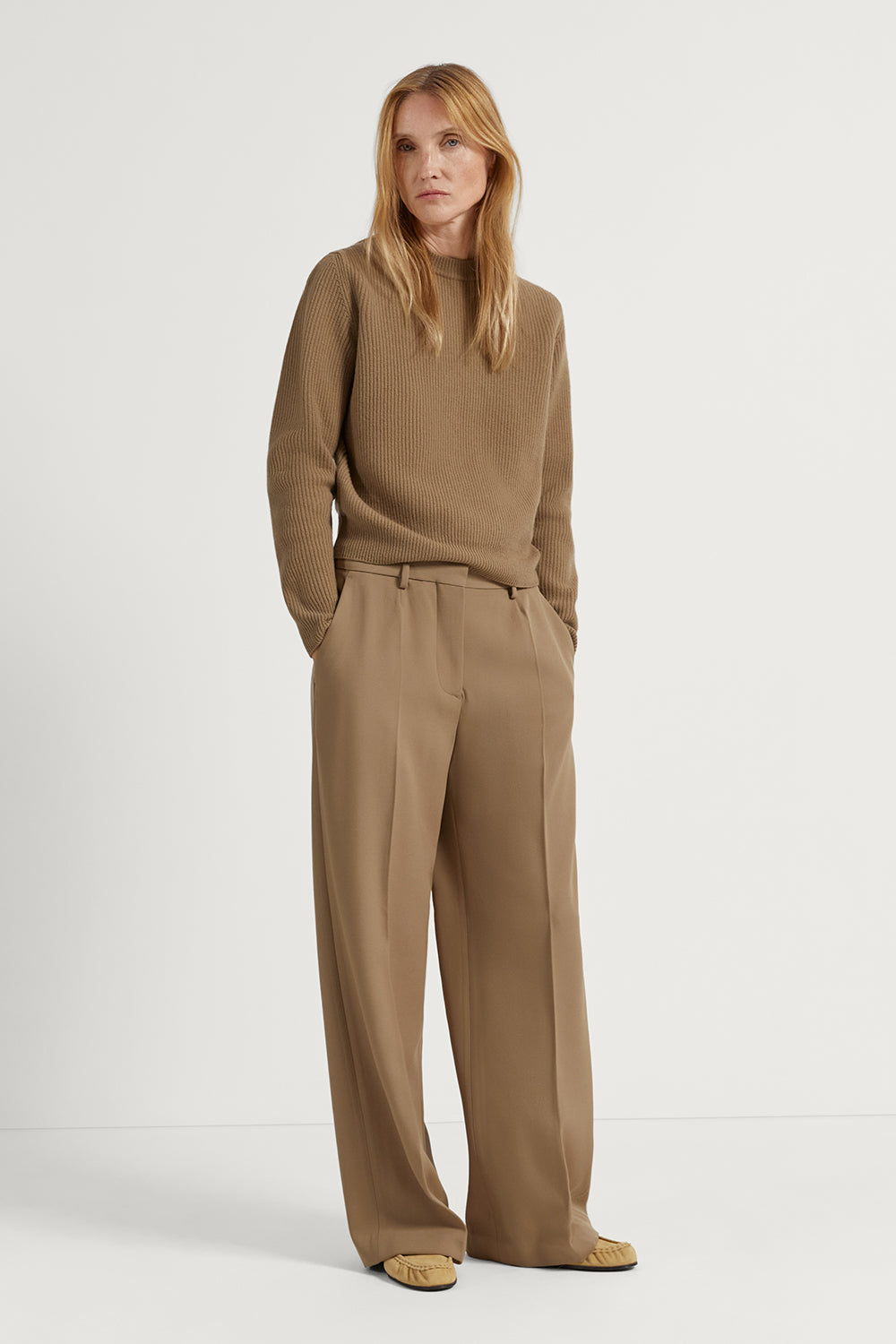 The Woolen Ribbed Sweater Camel
