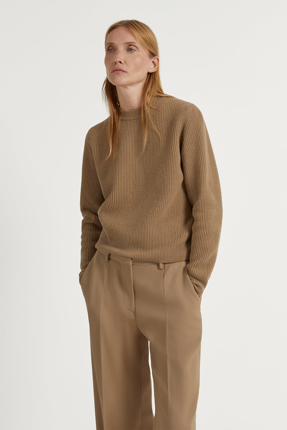 The Woolen Ribbed Sweater Camel