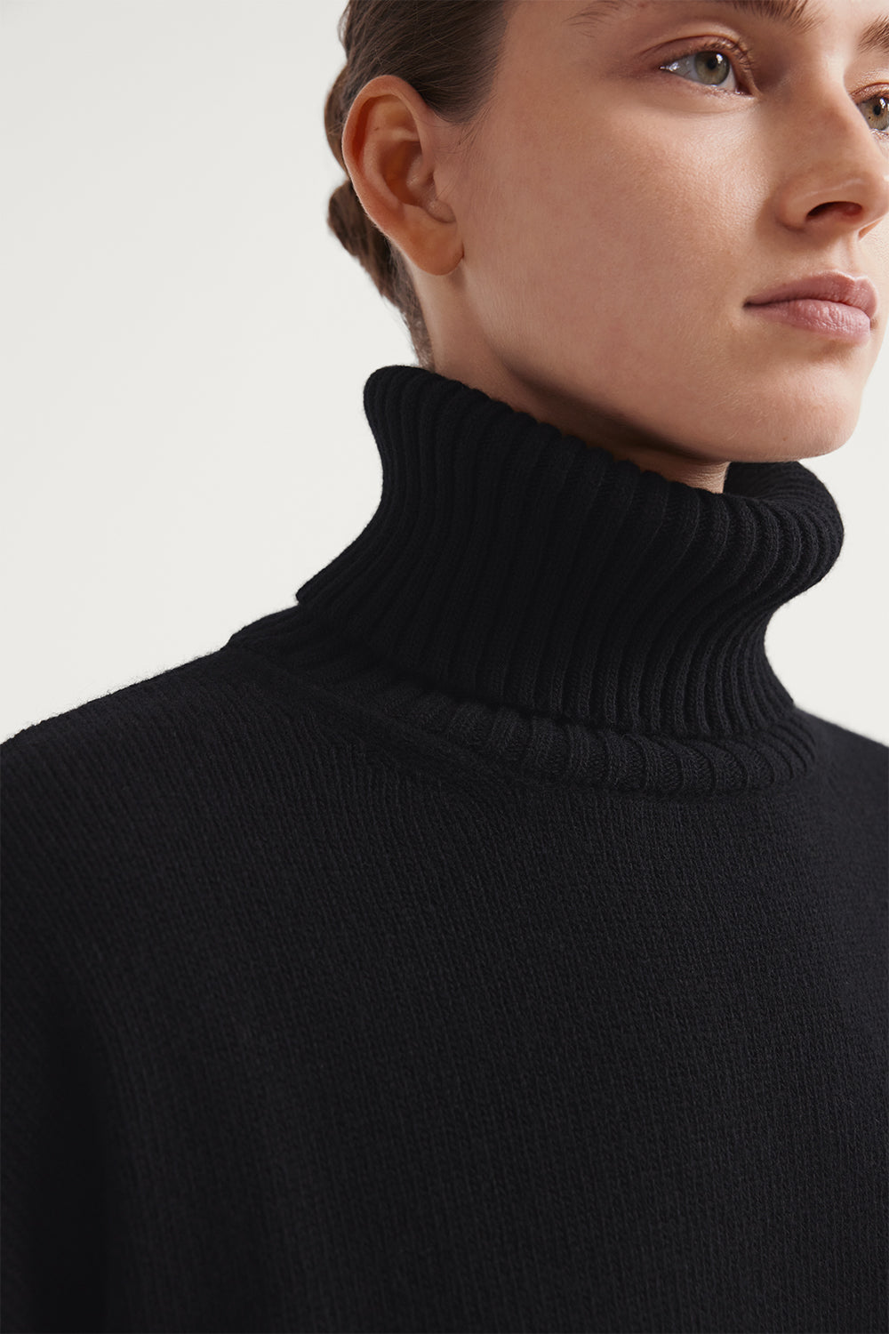 The Woolen Chunky Roll-Neck Black