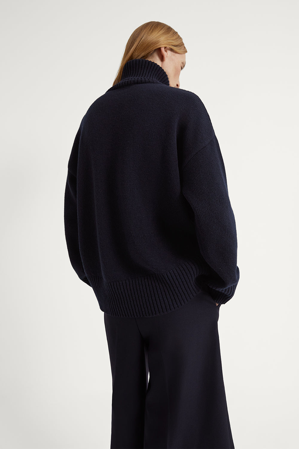 The Woolen Chunky Roll-Neck Navy Blue