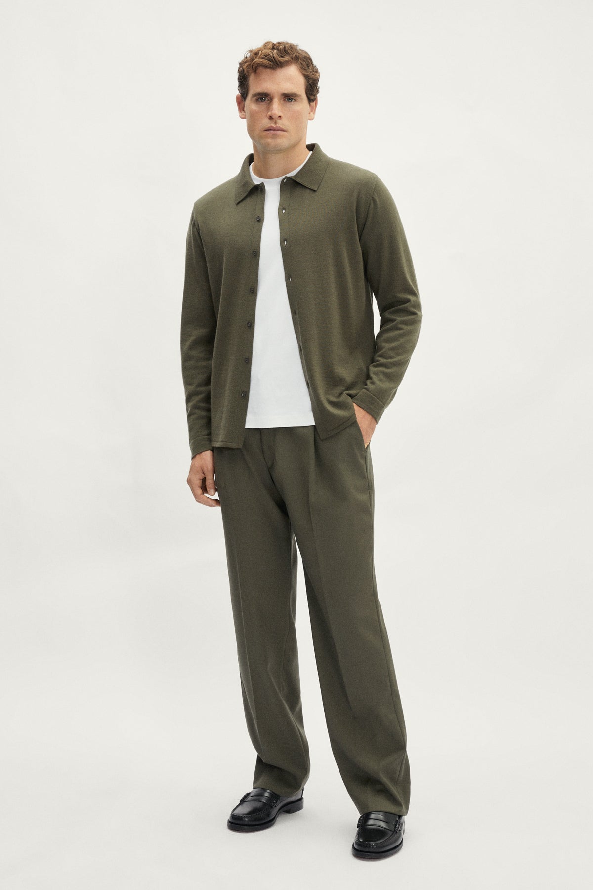 The Merino Wool Knit Shirt - green