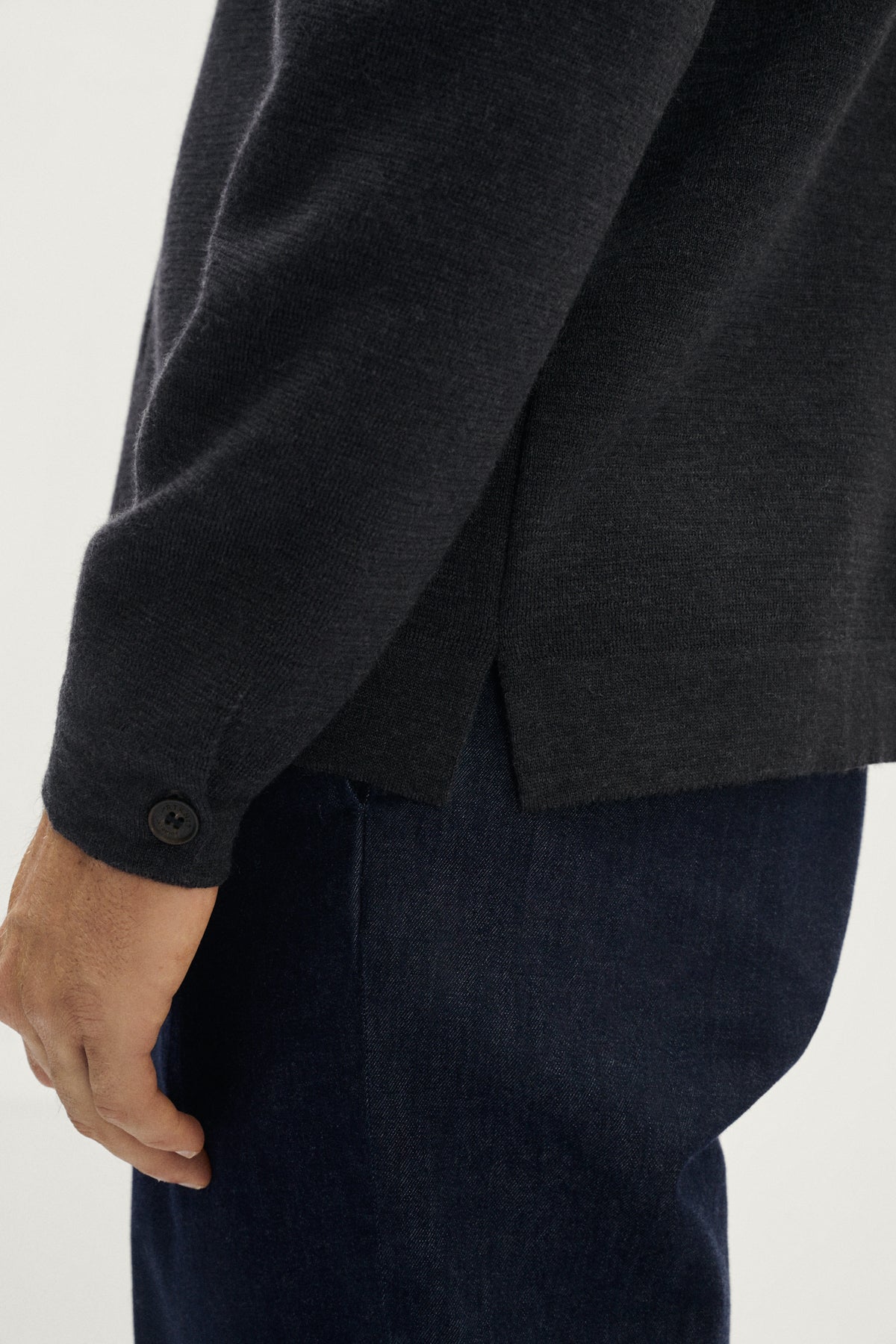 the merino wool overshirt anthracite