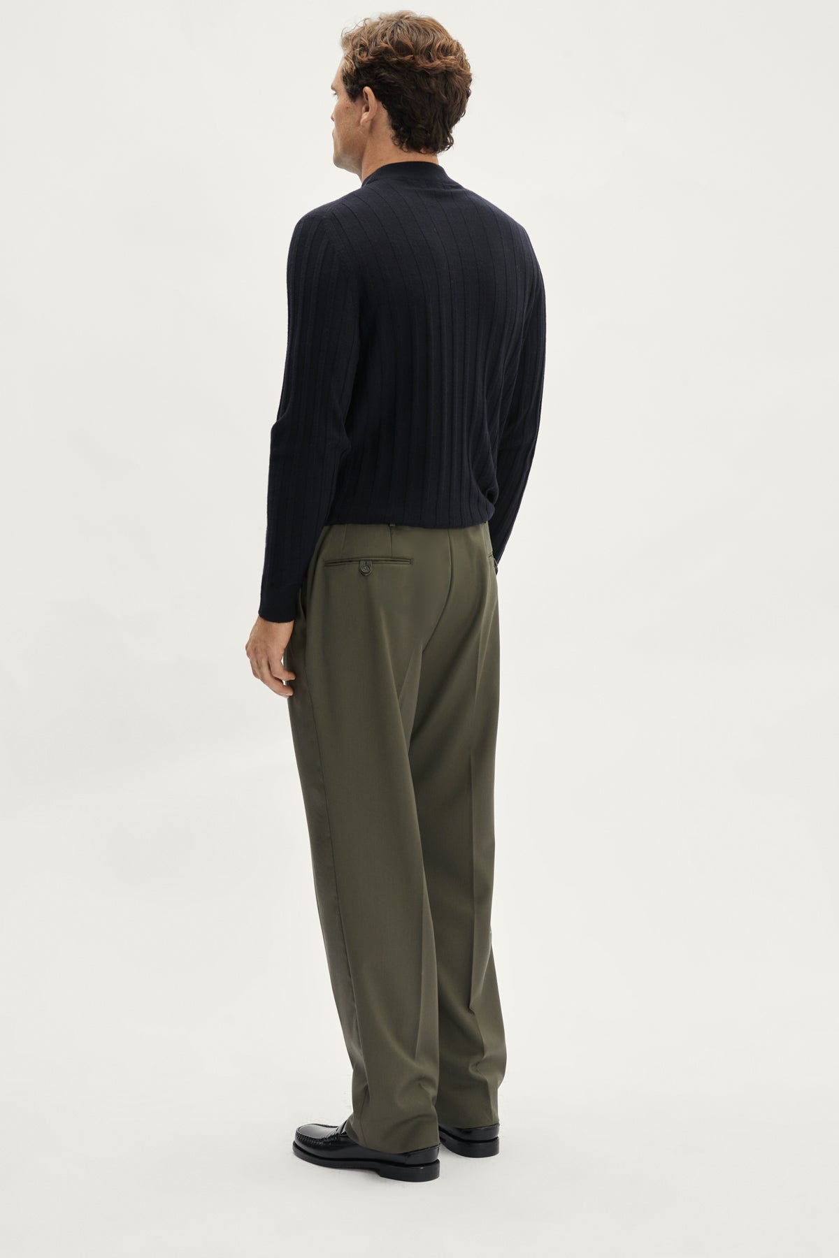 The Wool Tailored Trousers with Pinces - green