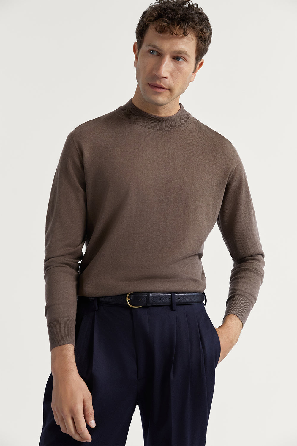 The Ultrasoft Wool Mock-Neck Clay