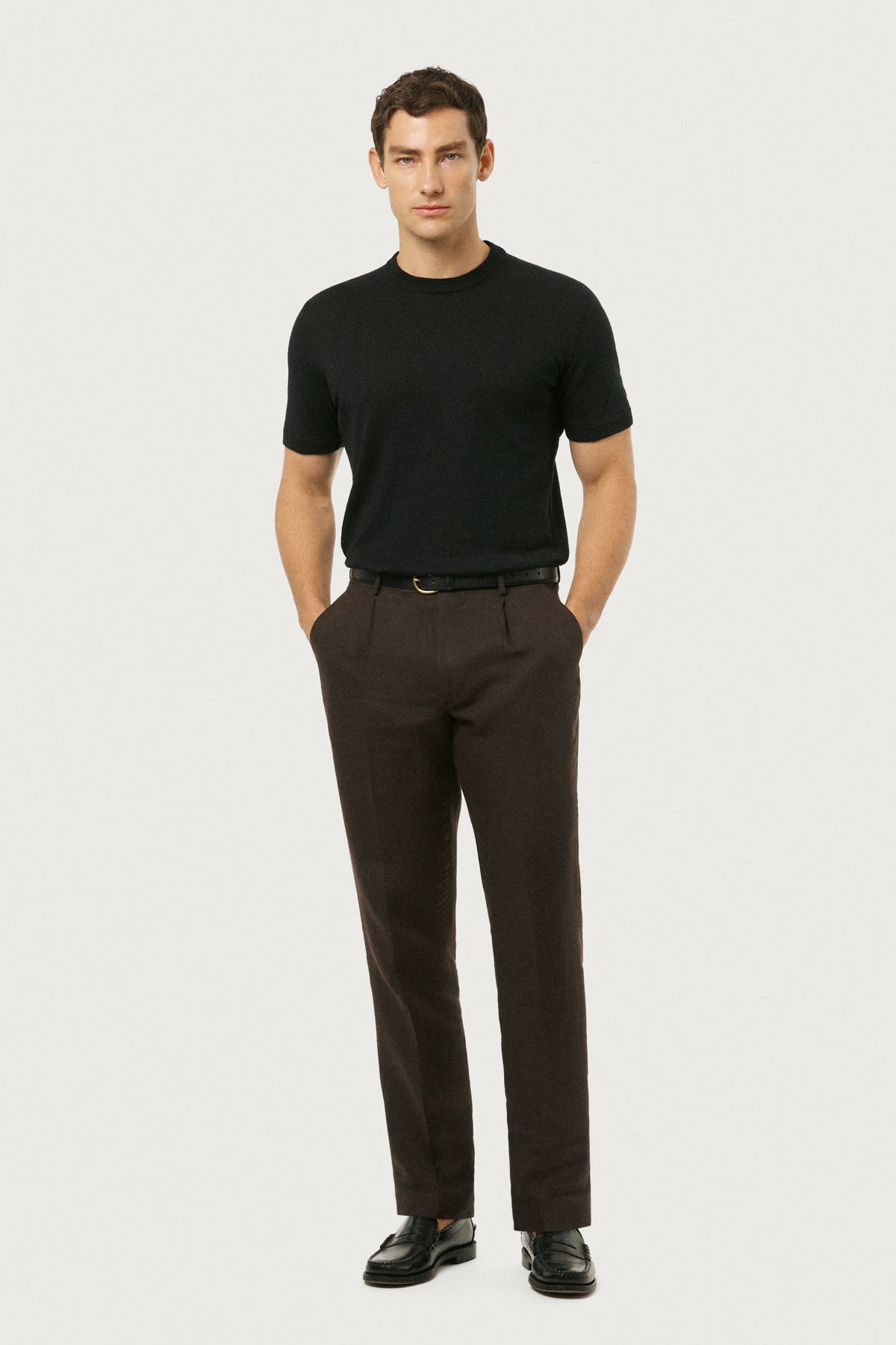 The Linen Twill Trousers Cafe Noir