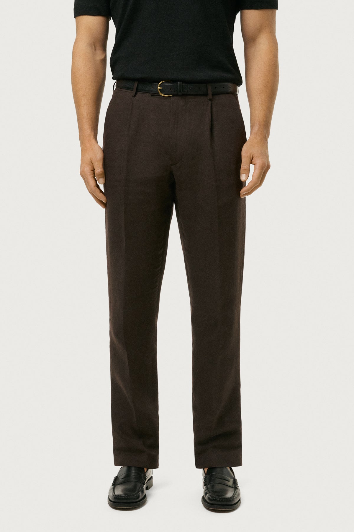 The Linen Twill Trousers Cafe Noir