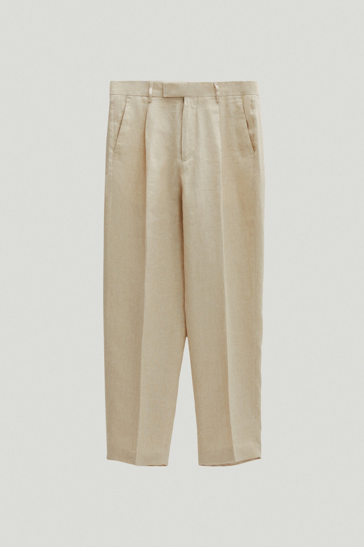 the linen twill trousers ecru