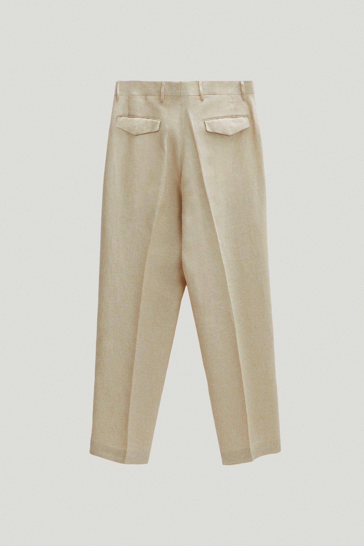 the linen twill trousers ecru