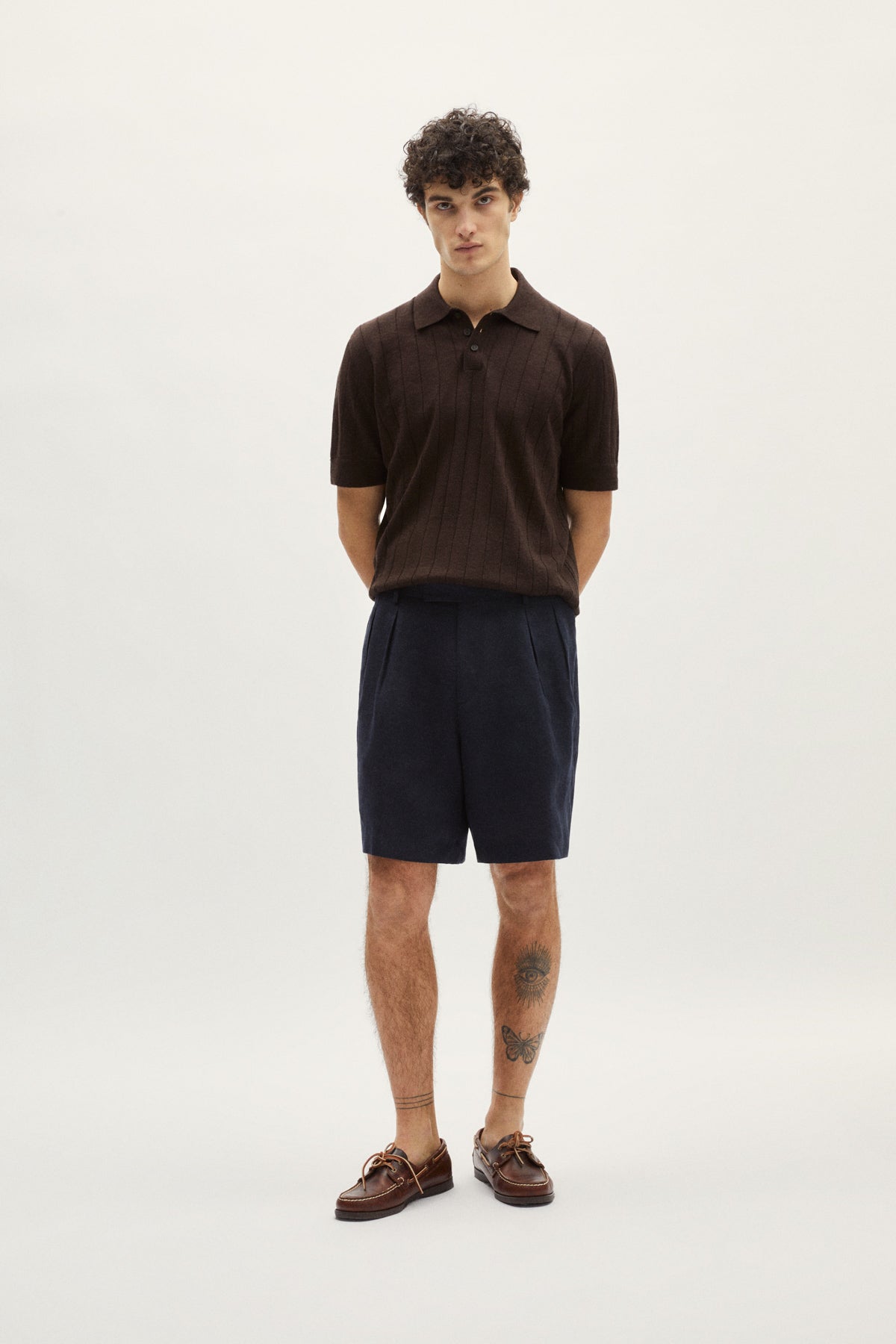 Blue Navy | The Linen Twill Bermuda Shorts