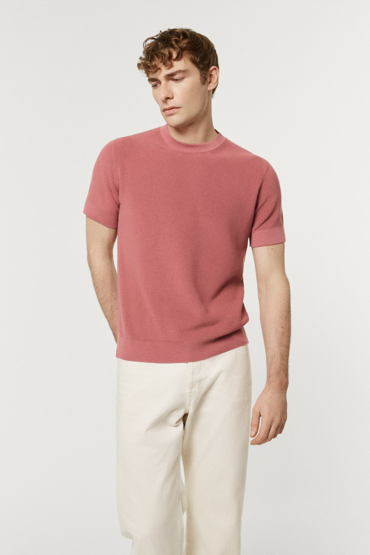 The Organic Cotton Ribbed T-Shirt Mauve