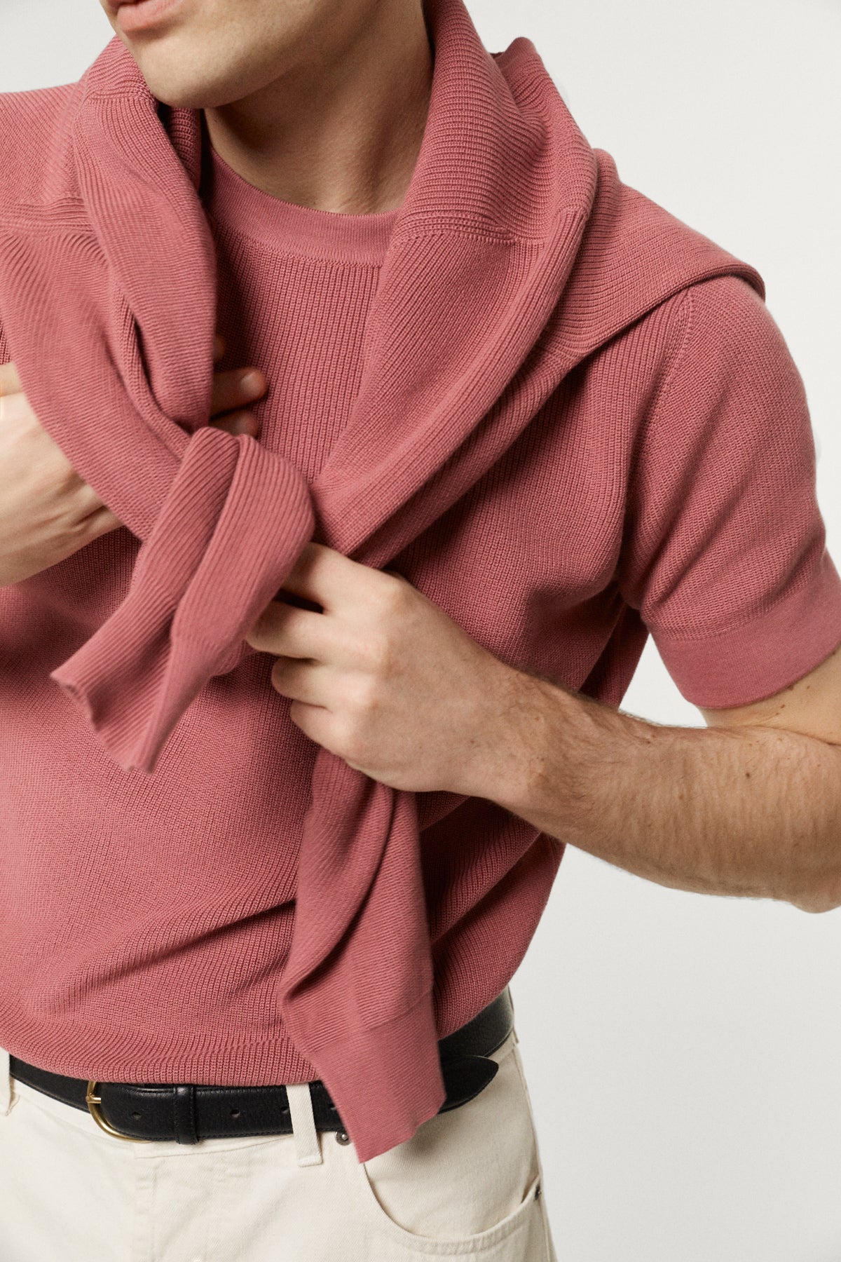 The Organic Cotton Ribbed T-Shirt Mauve