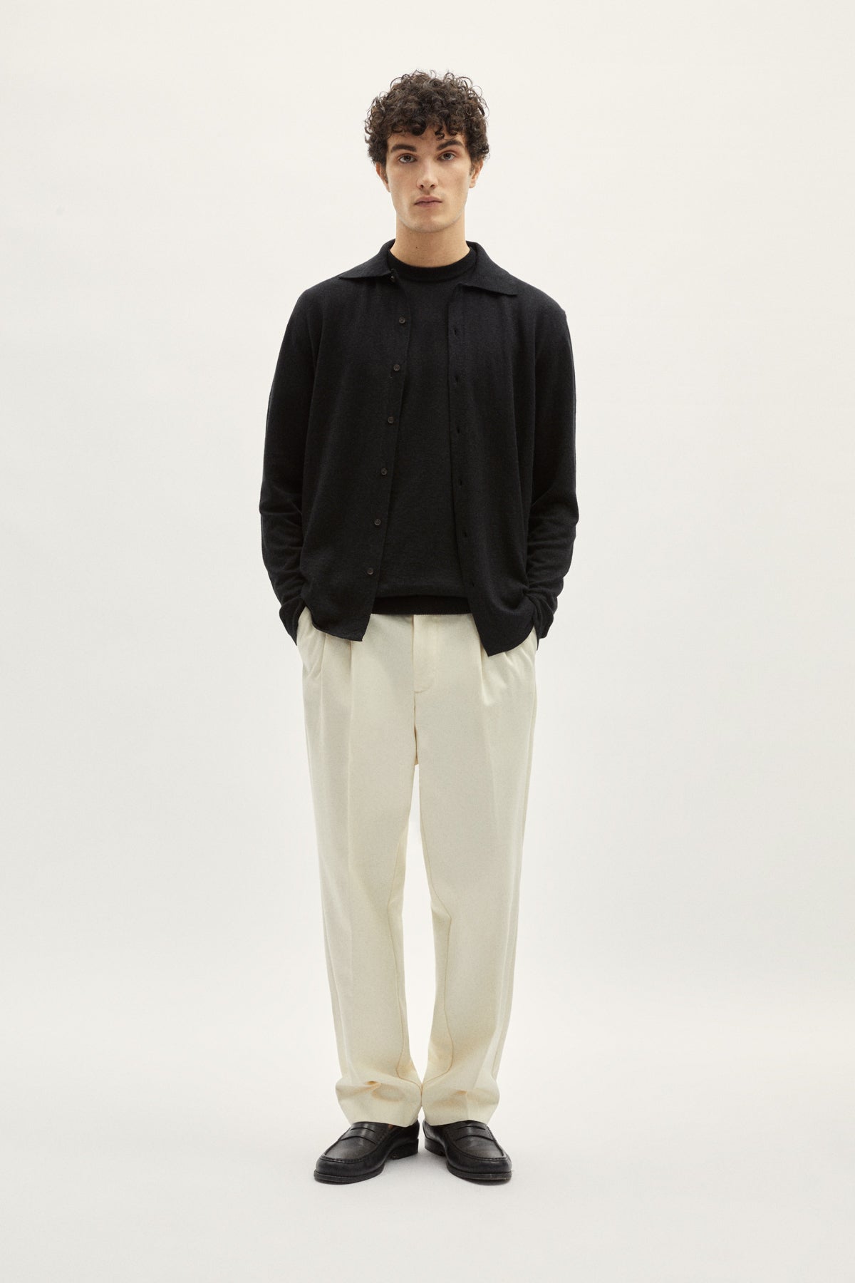 Black | The Linen Cotton Knit Shirt