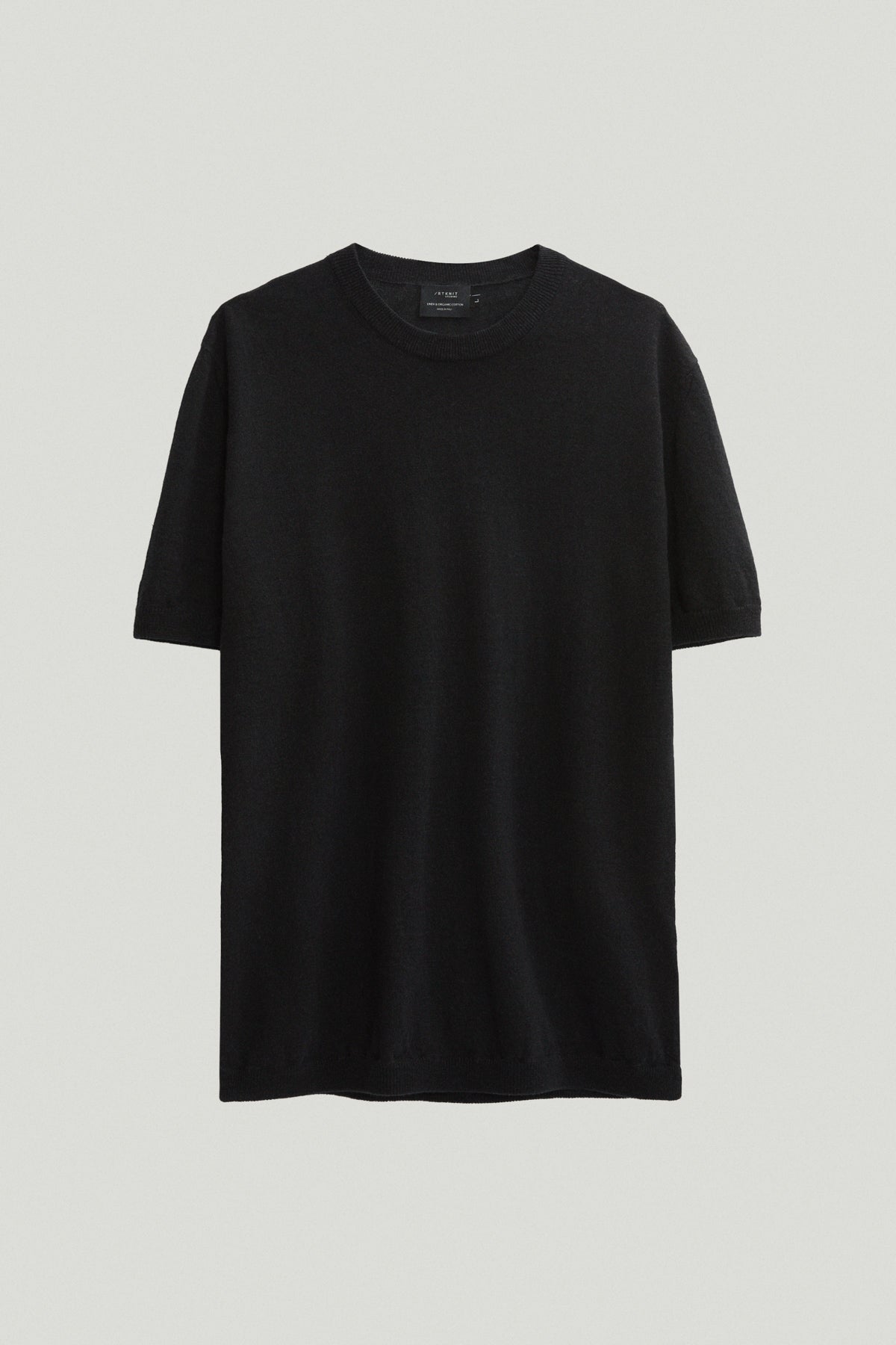 the linen cotton knit t shirt black