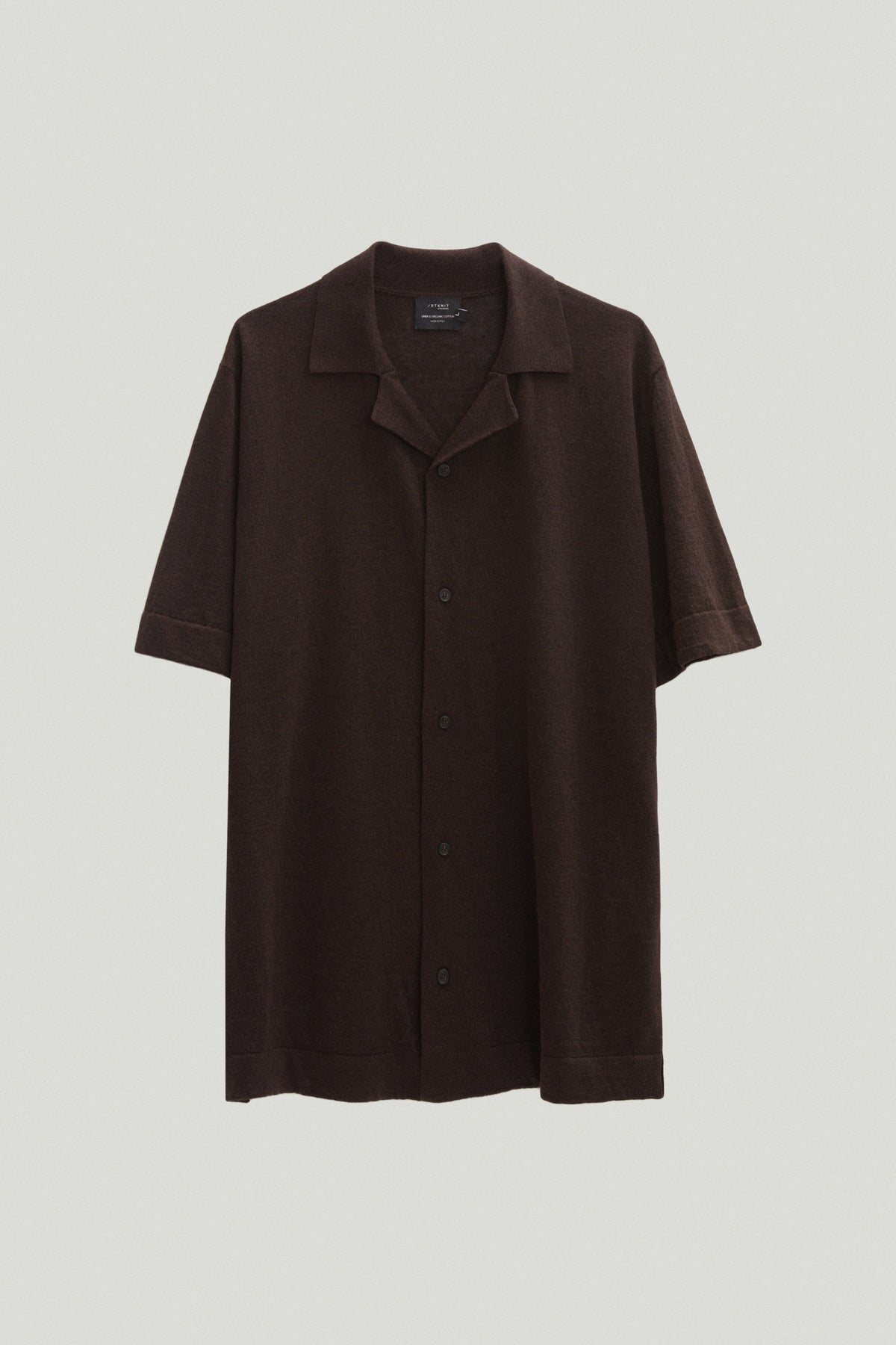 the linen cotton bowling shirt brown