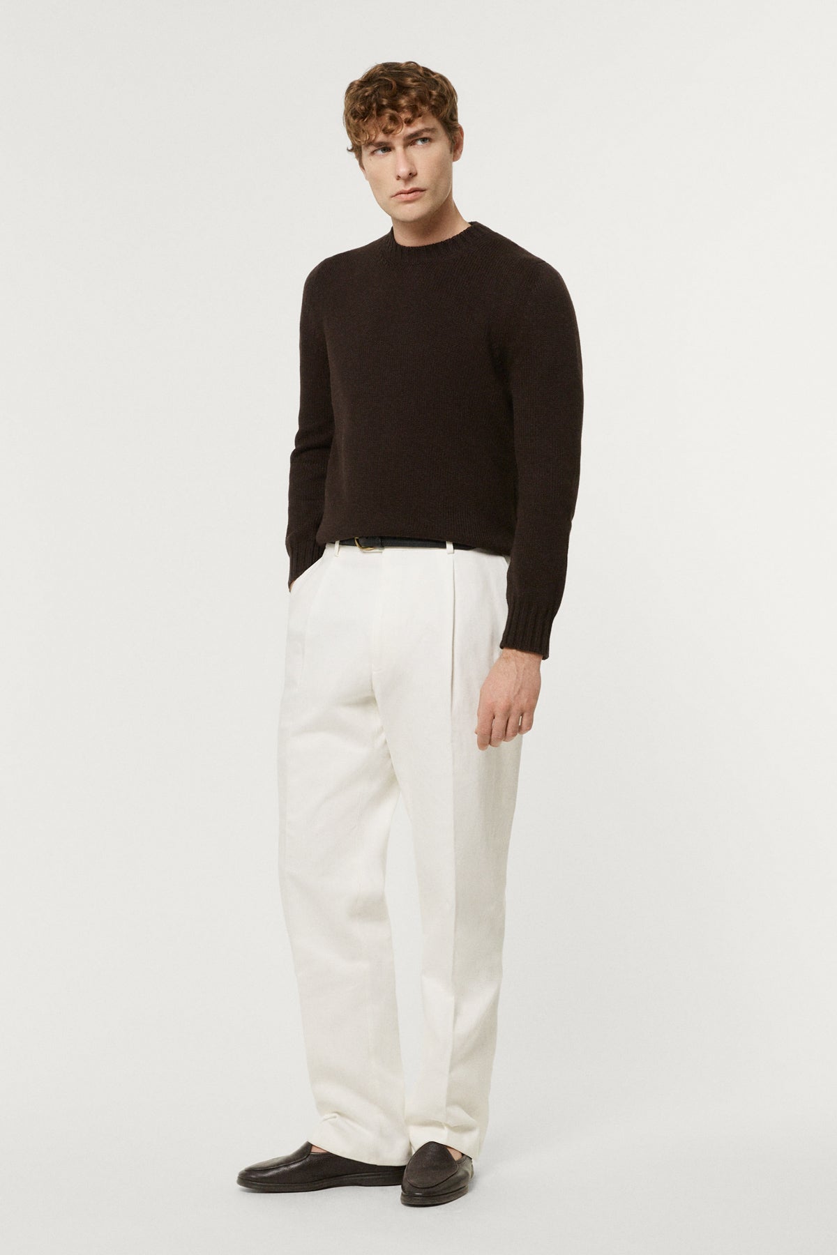 The Organic Cotton Tricot Crewneck  brown