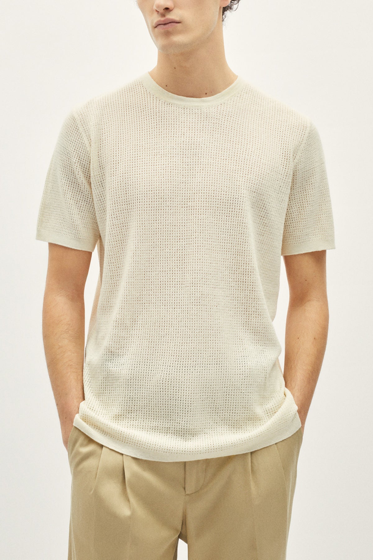 The Linen Cotton Crochet T-Shirt - Imperfect Version