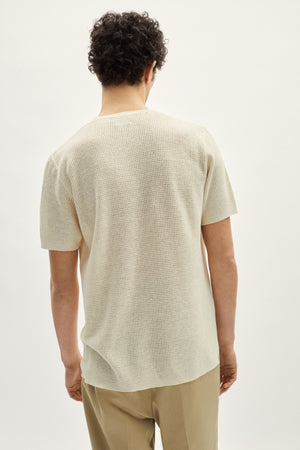 Milk White | The Linen Cotton Crochet T-Shirt