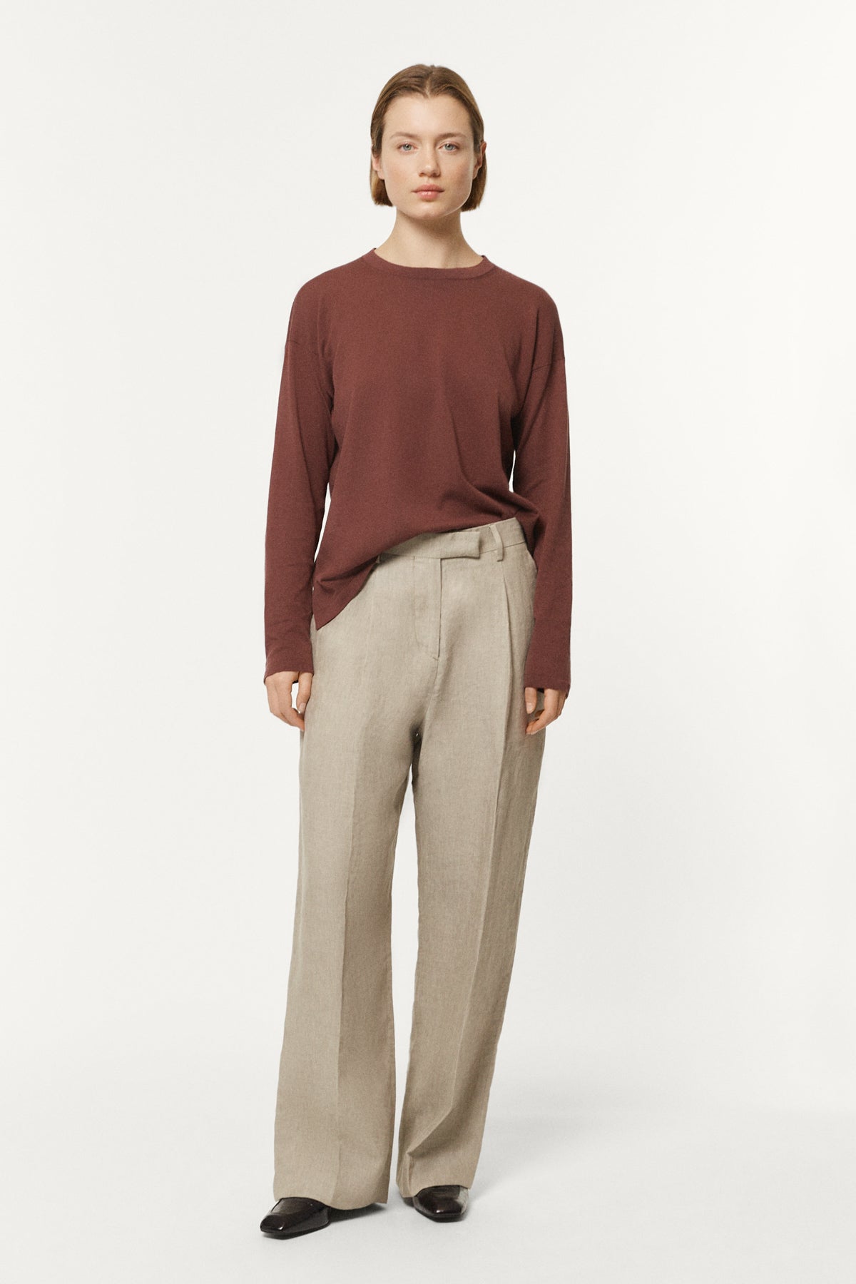 The Organic Cotton Long Sleeve T-shirt brown