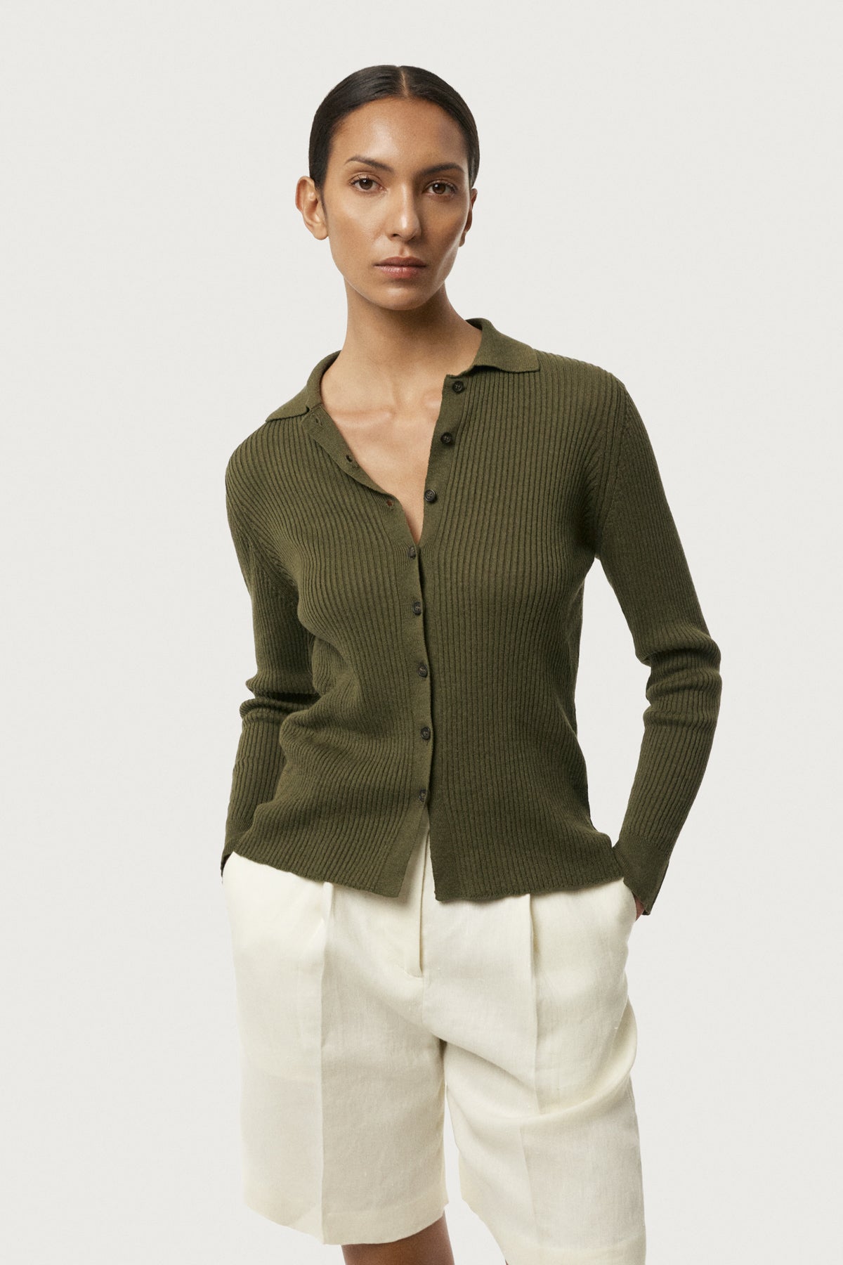 The Linen Cotton Ribbed Shirt