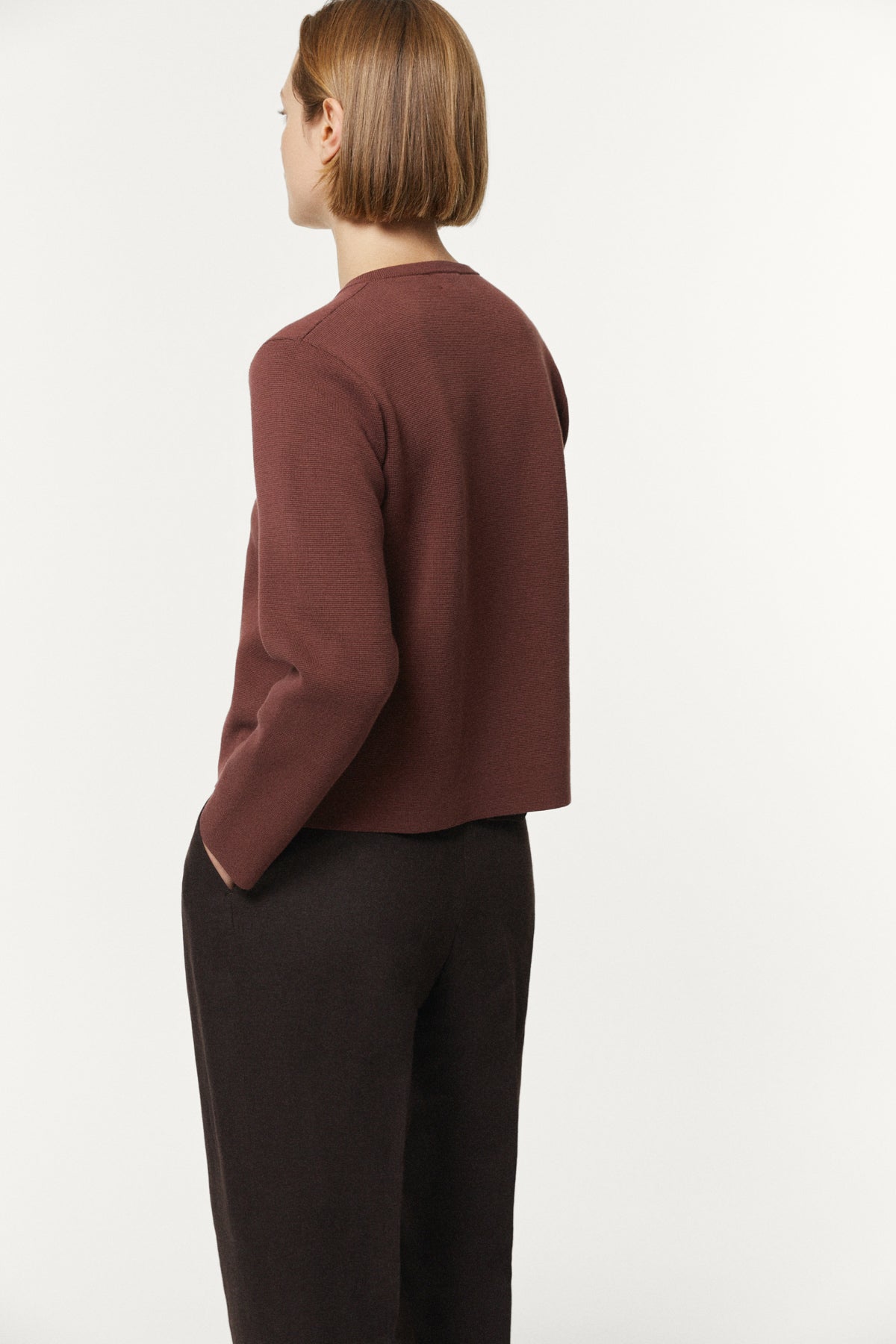 The Organic Cotton Sleek Jacket rust brown