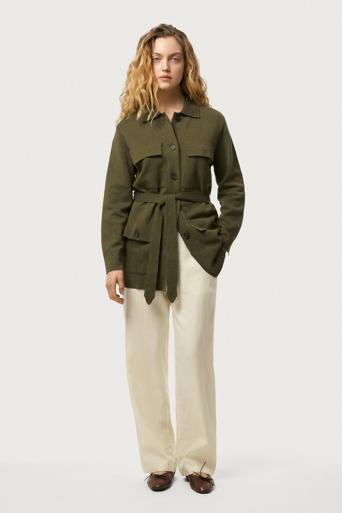 Safari-Jacke aus Leinen/Baumwolle