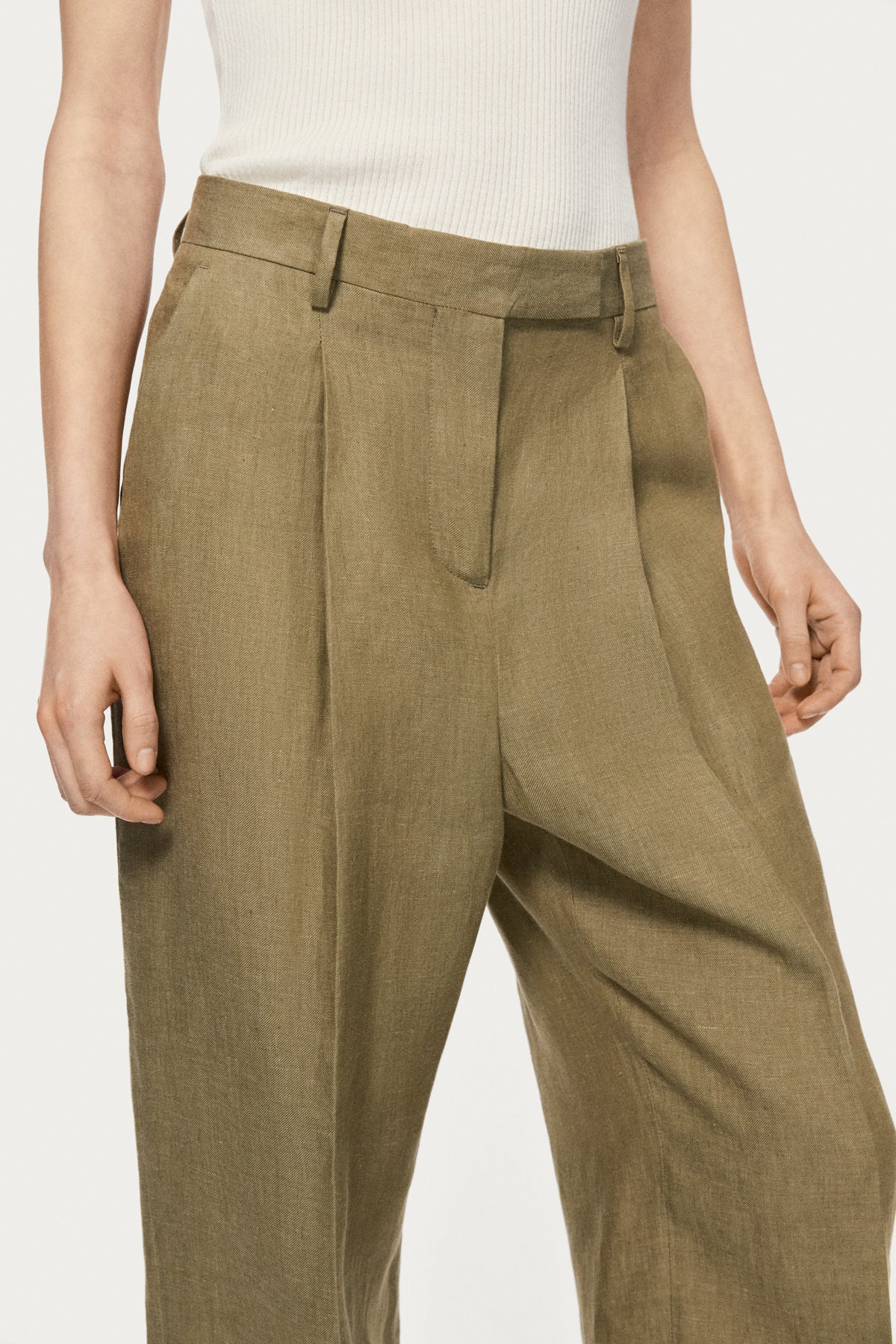 The Linen Twill Pants - sage green