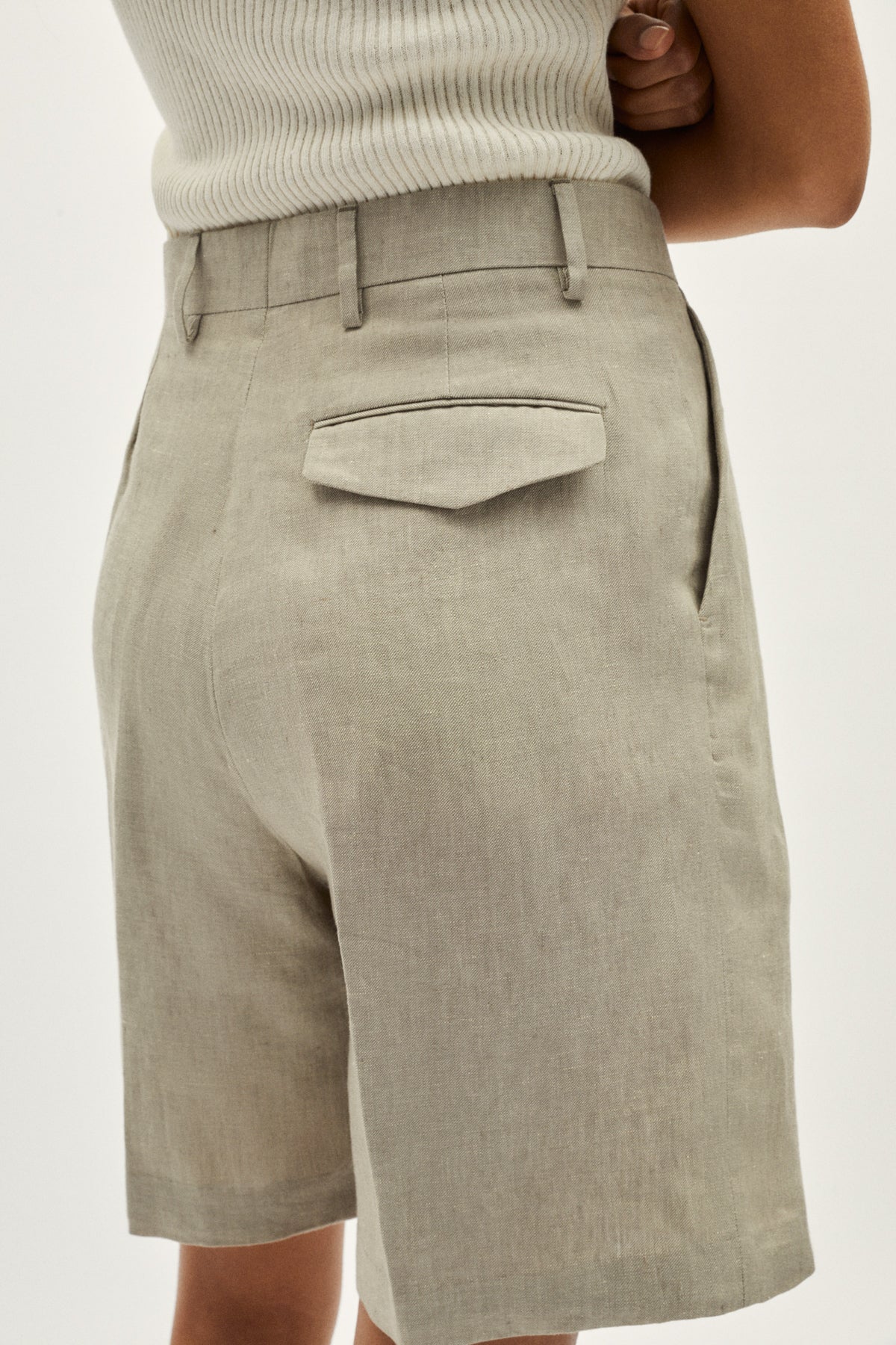 the linen twill shorts sand melange