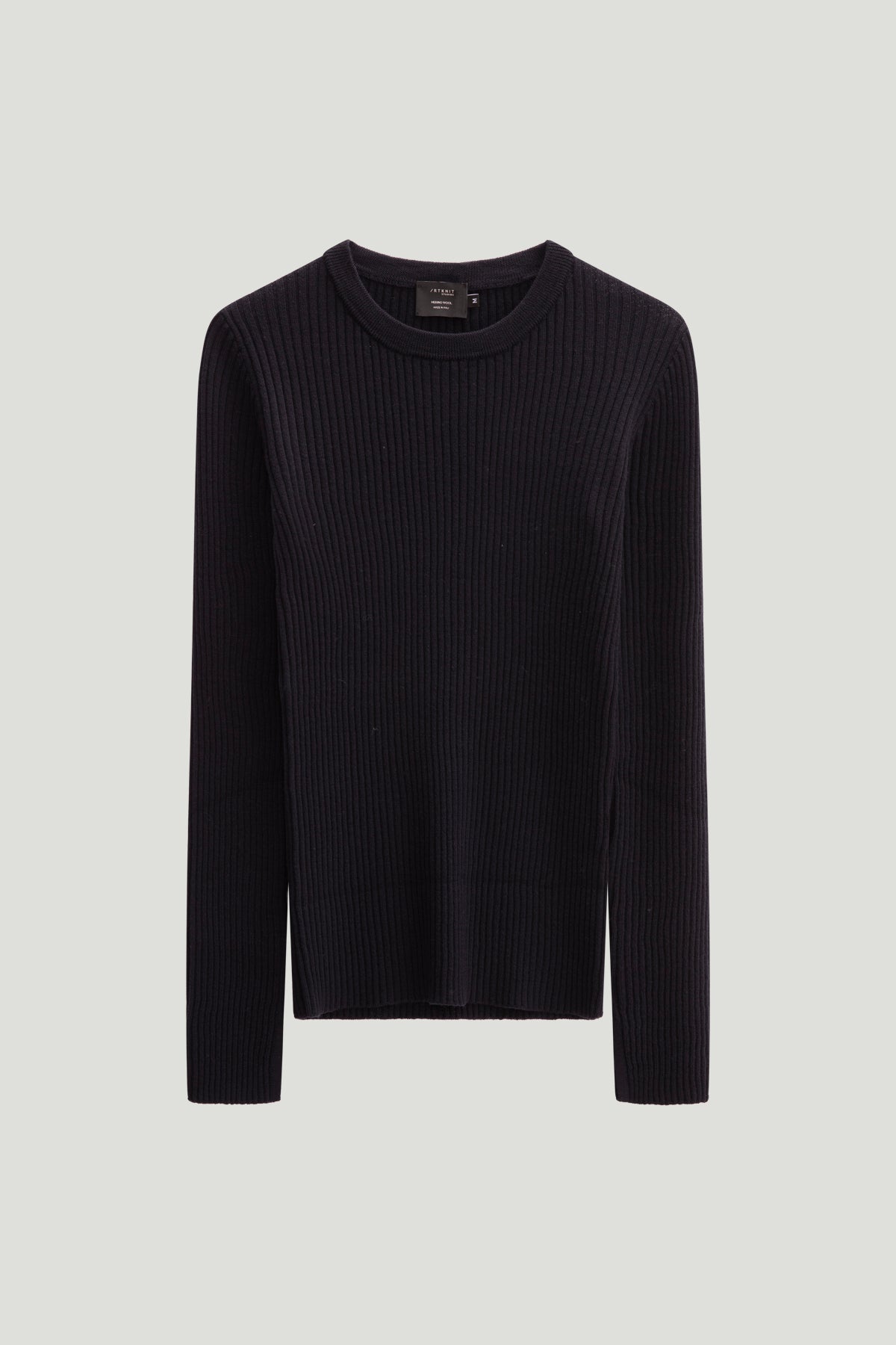 The Merino Wool Ribbed Sweater - blue