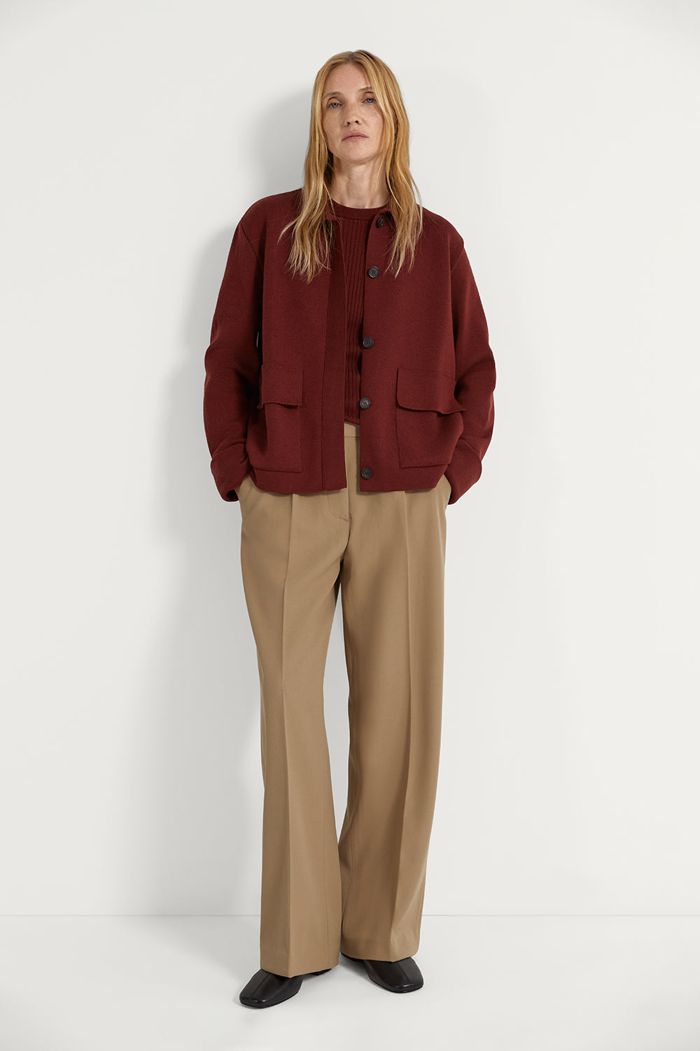 The Merino Wool Jacket Tuscan Red