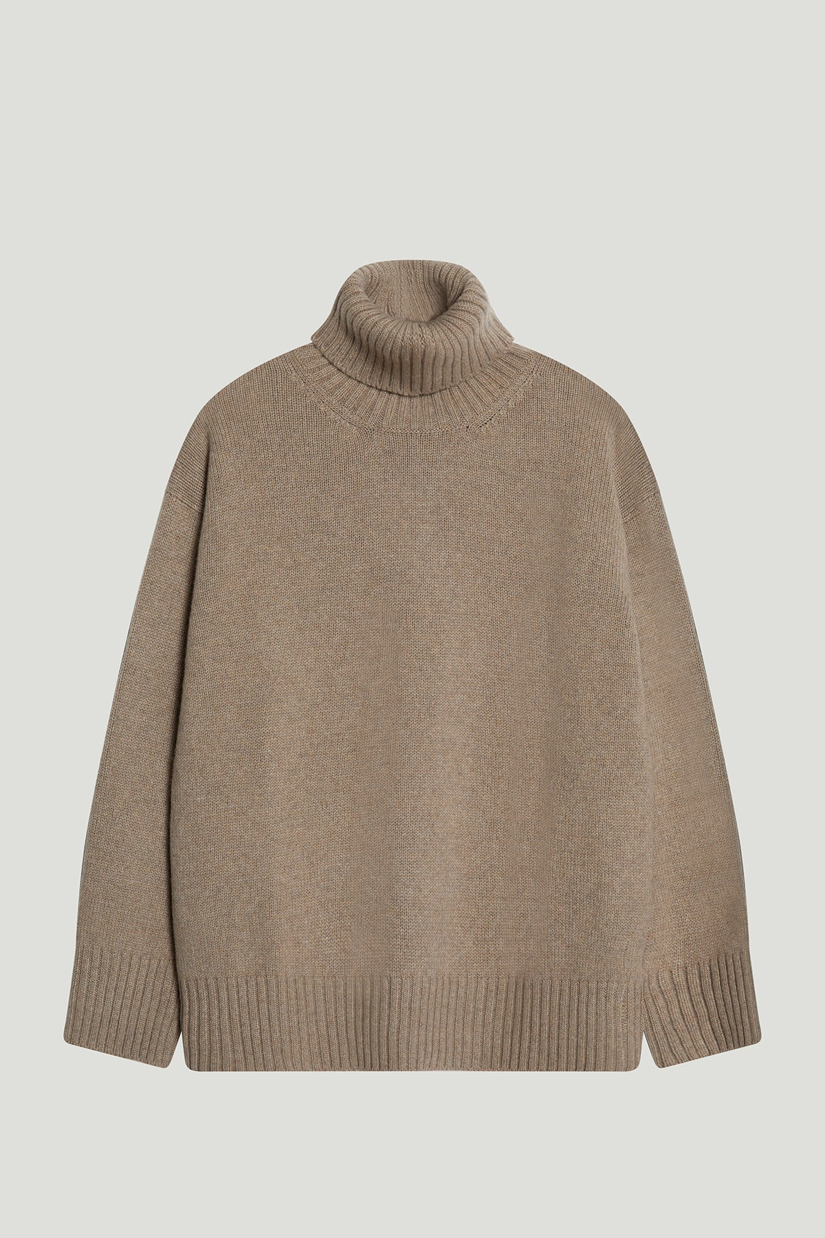 The ReCashmere Ribbed High Neck - camel