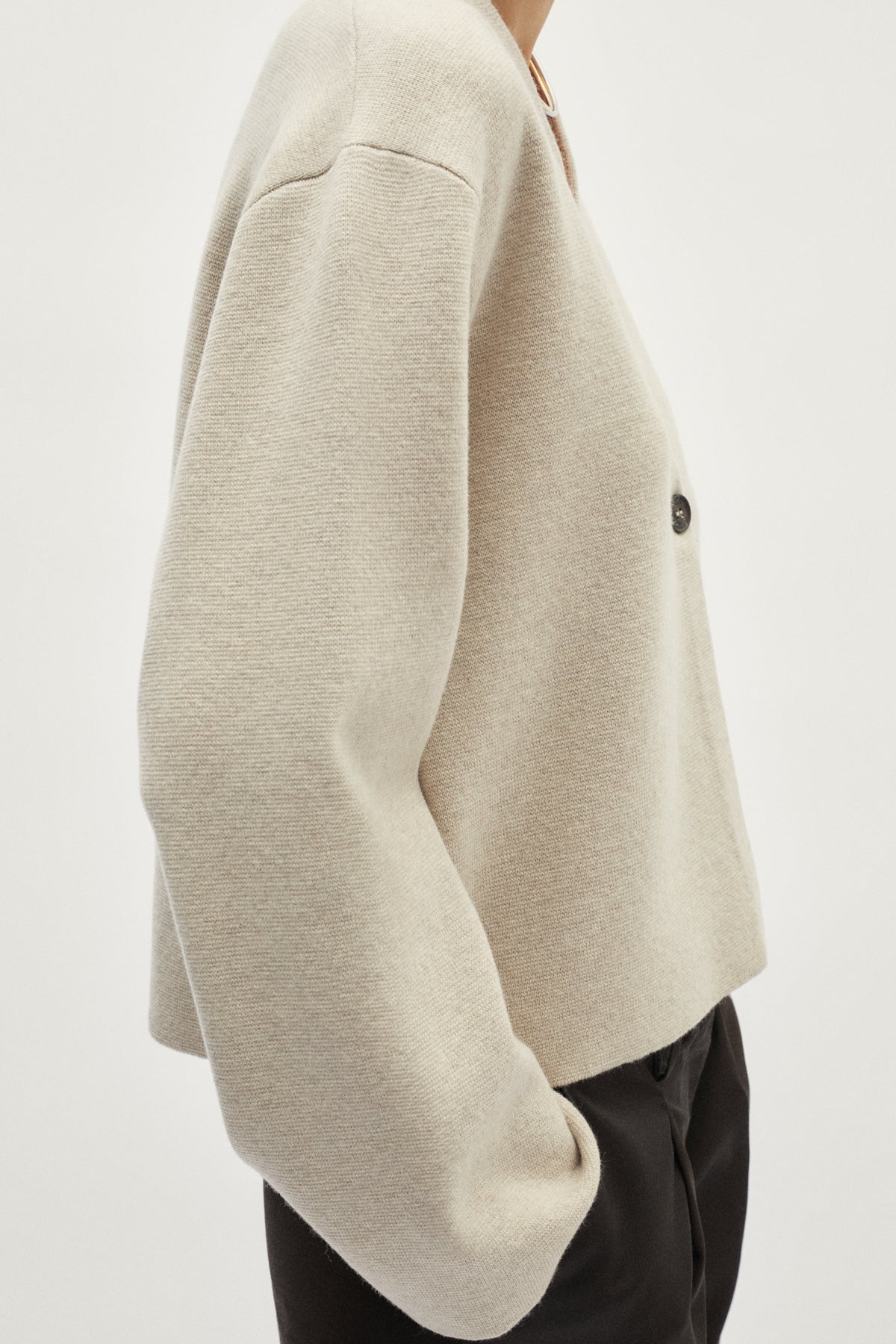 The Woolen Sleek Jacket - ecru