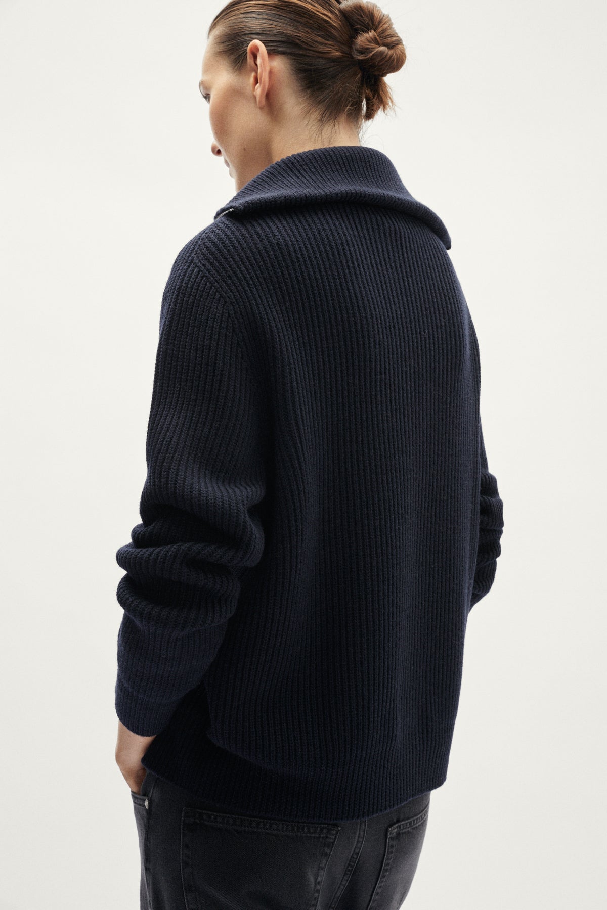 The Merino Wool Full-zip Cardigan - blue