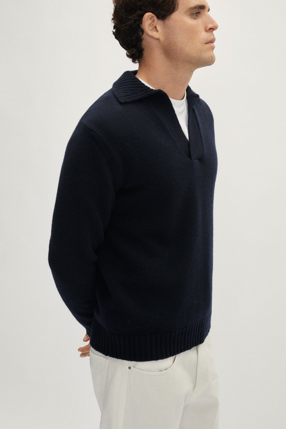 The Woolen Polo - blue navy