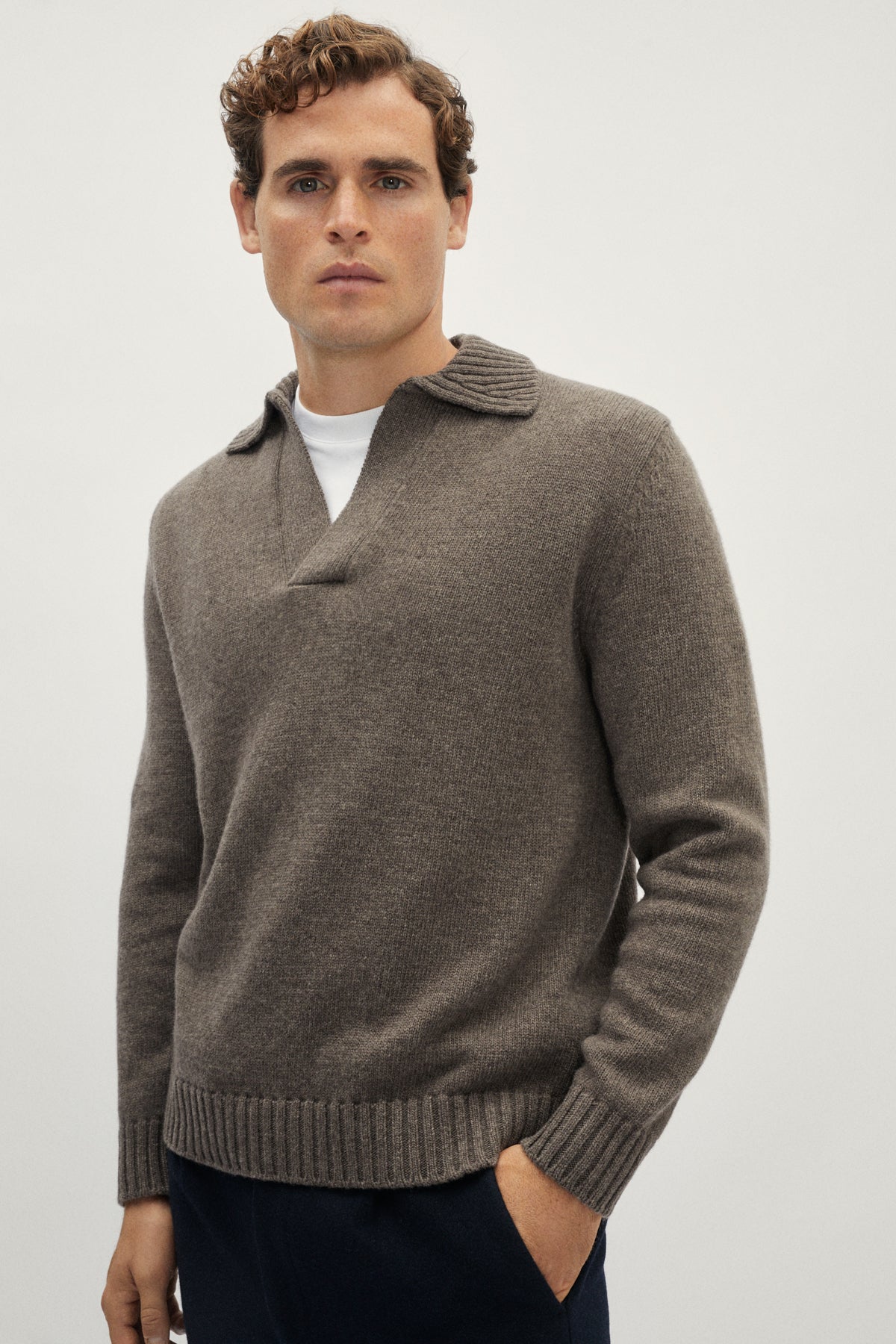 The Woolen Polo - taupe