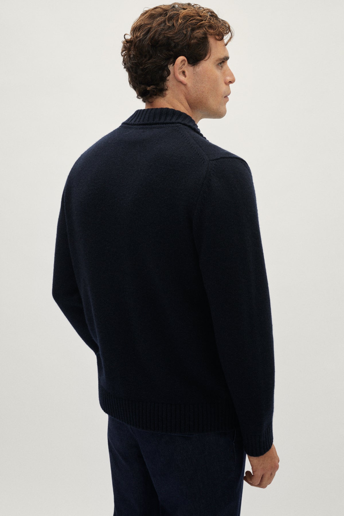 The Woolen Knit Jacket - Blue