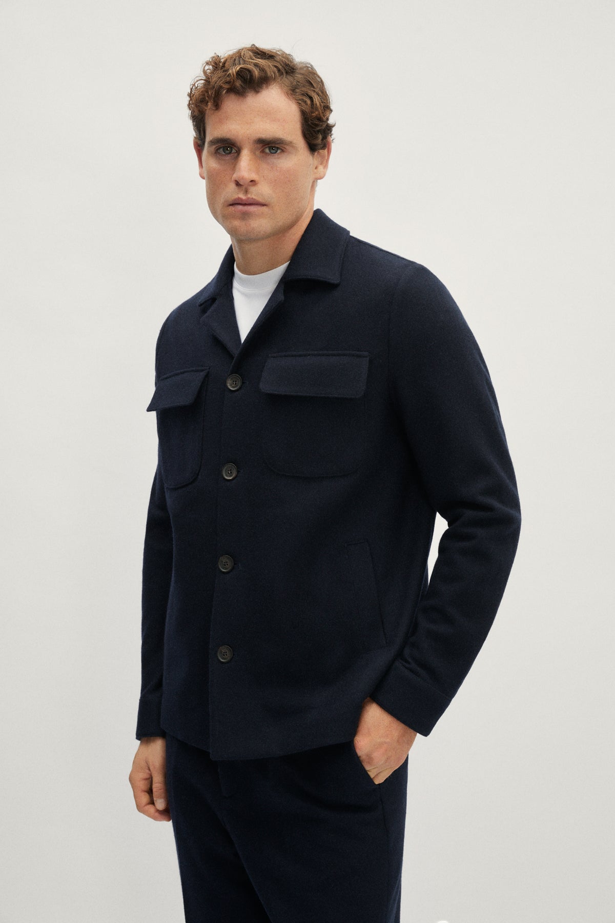 The Woolen Overshirt - Blue