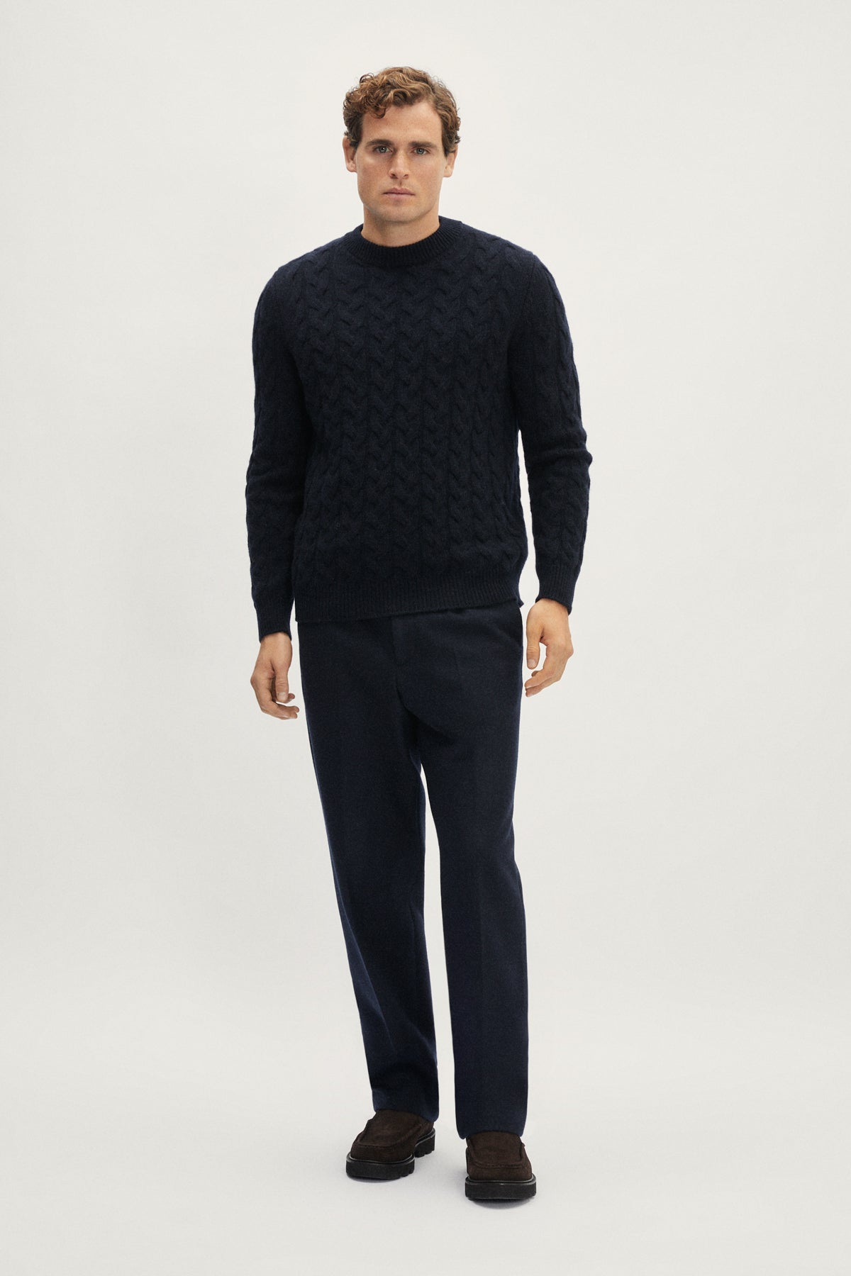 The Woolen Aran Sweater - blue